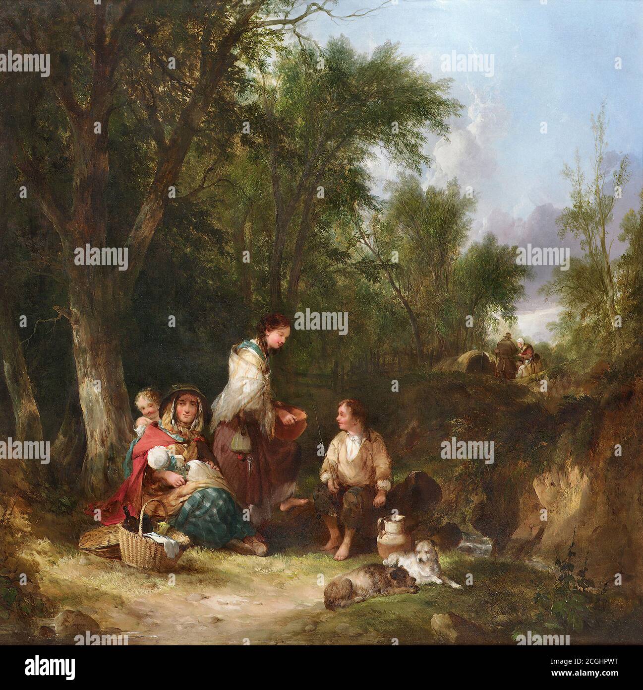 Shayer I William - un camp tzigane dans le Nouveau Forêt - British School - 19e siècle Banque D'Images