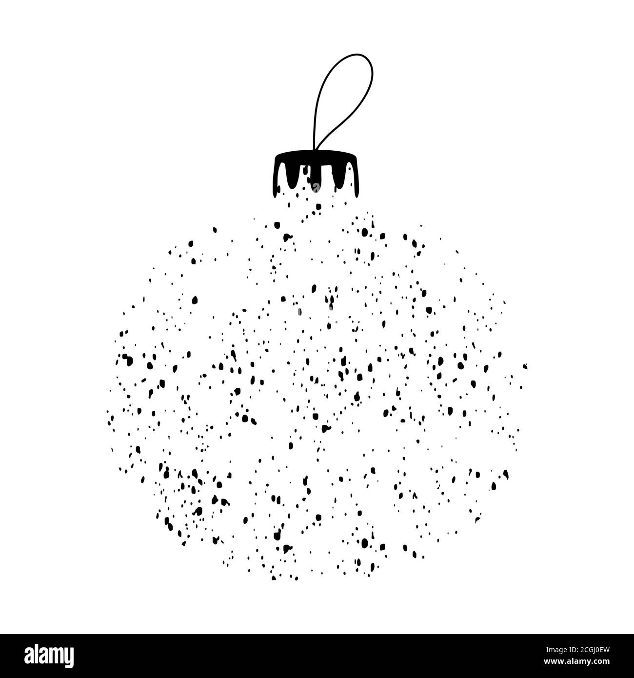 Boule de Noël en forme de flocons de neige. Isolé sur un fond blanc. Illustration du stock vectoriel. Illustration de Vecteur