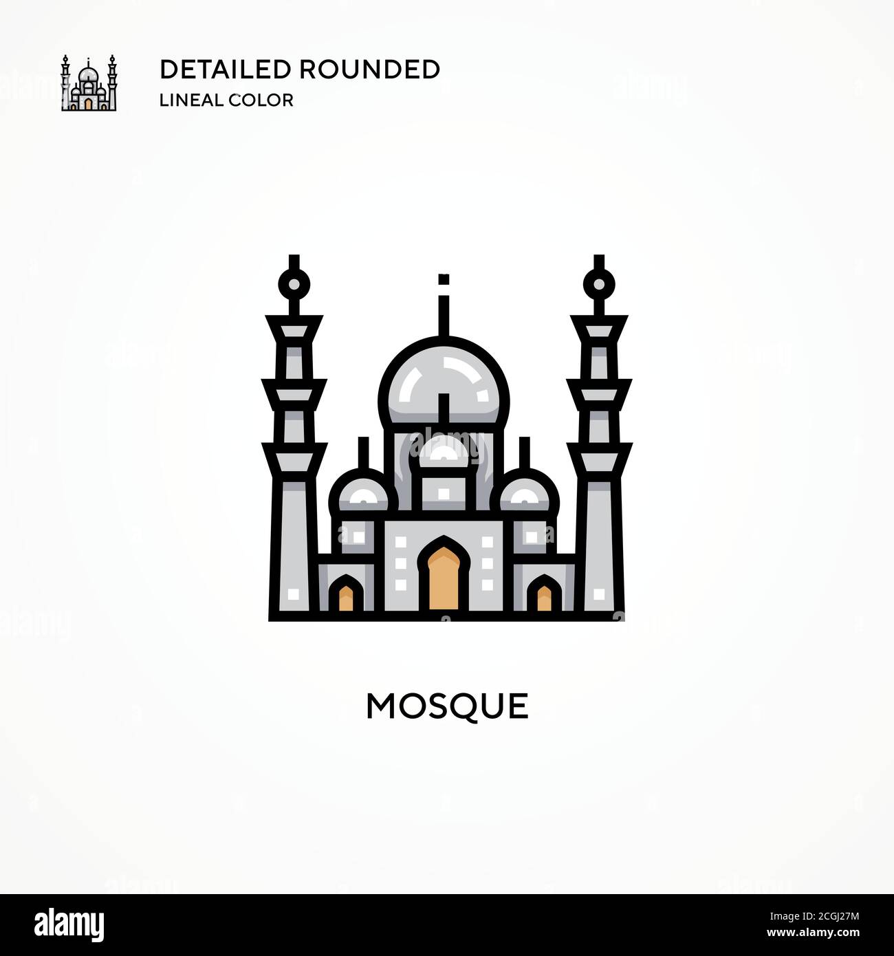 Icône de vecteur de mosquée. Concepts modernes d'illustration vectorielle. Facile à modifier et à personnaliser. Illustration de Vecteur