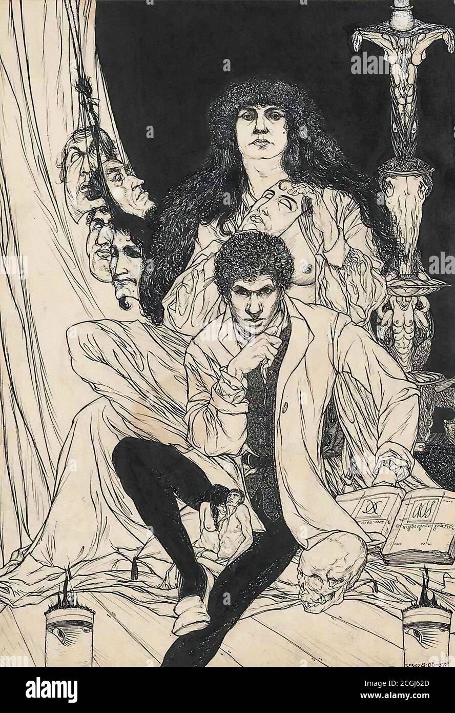 Réserve Austin Osman - un livre de satyres 12 - Général Allegory - British School - 19e siècle Banque D'Images