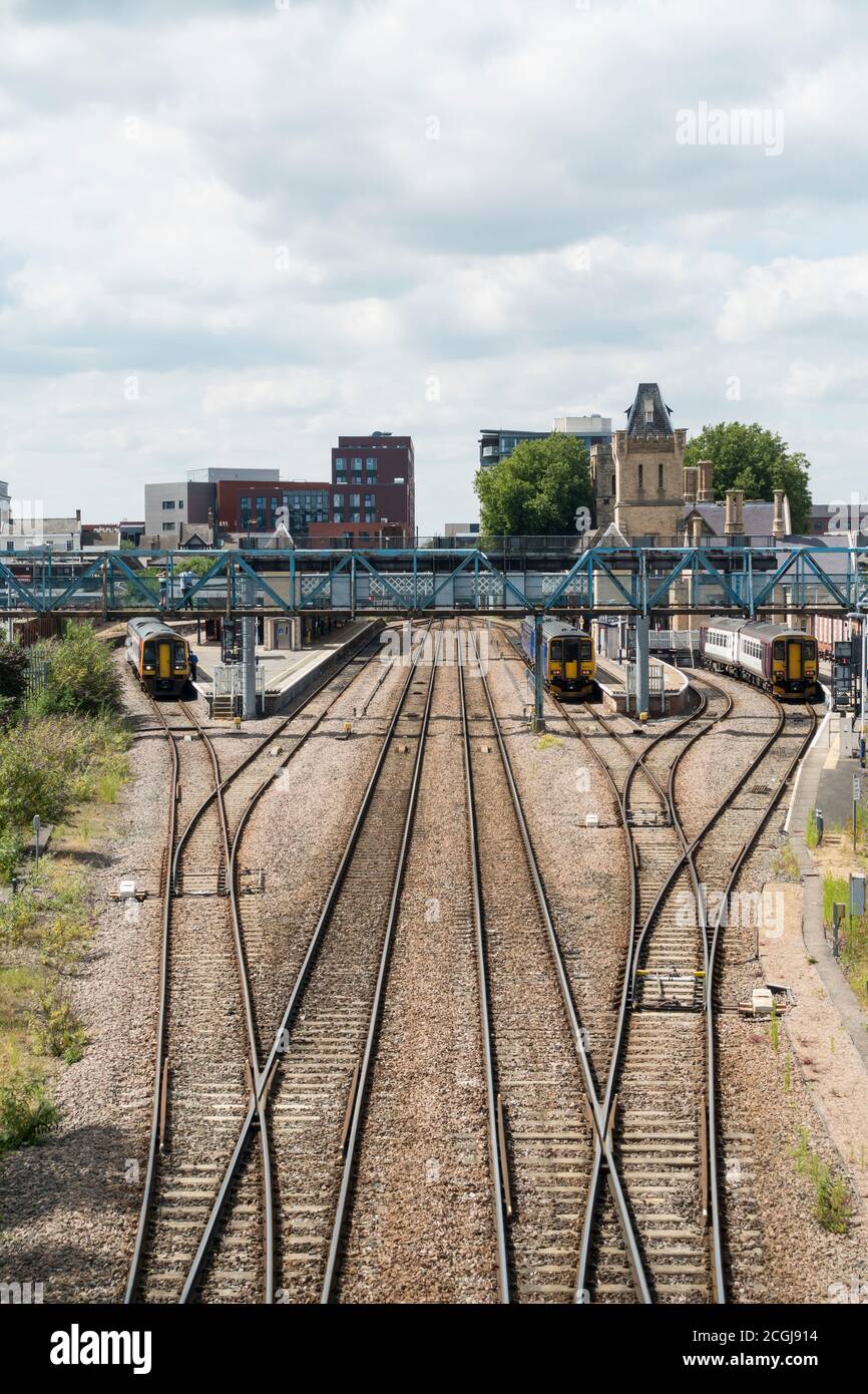 Gare de Lincoln depuis le pont de Pelham juillet 2020 Banque D'Images