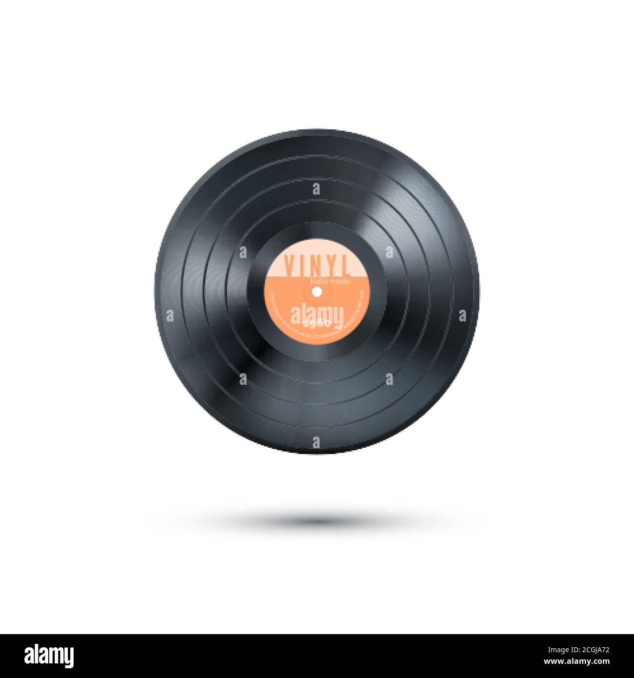 Enregistrement de musique en vinyle. Disque audio rétro. Illustration vectorielle Illustration de Vecteur