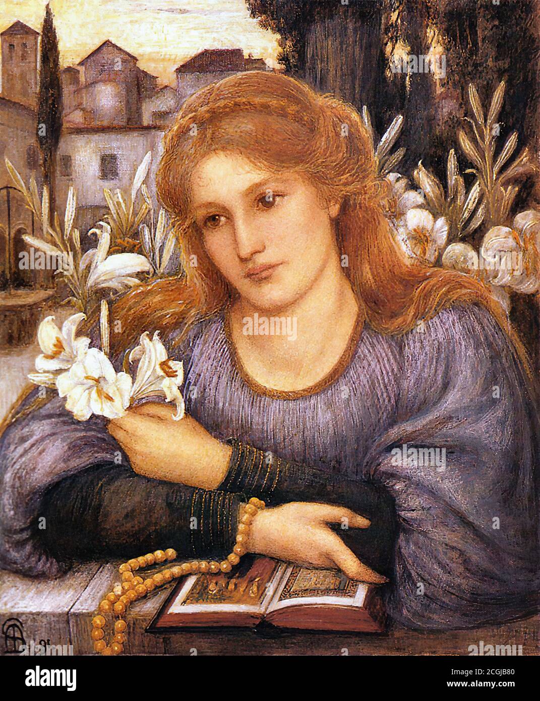 Stillman Marie Spartali - Cloister Lilies - British School - 19e siècle Banque D'Images