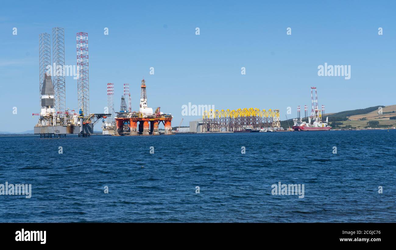 Un trou d'huile pour l'entretien de Cromarty Firth. Banque D'Images