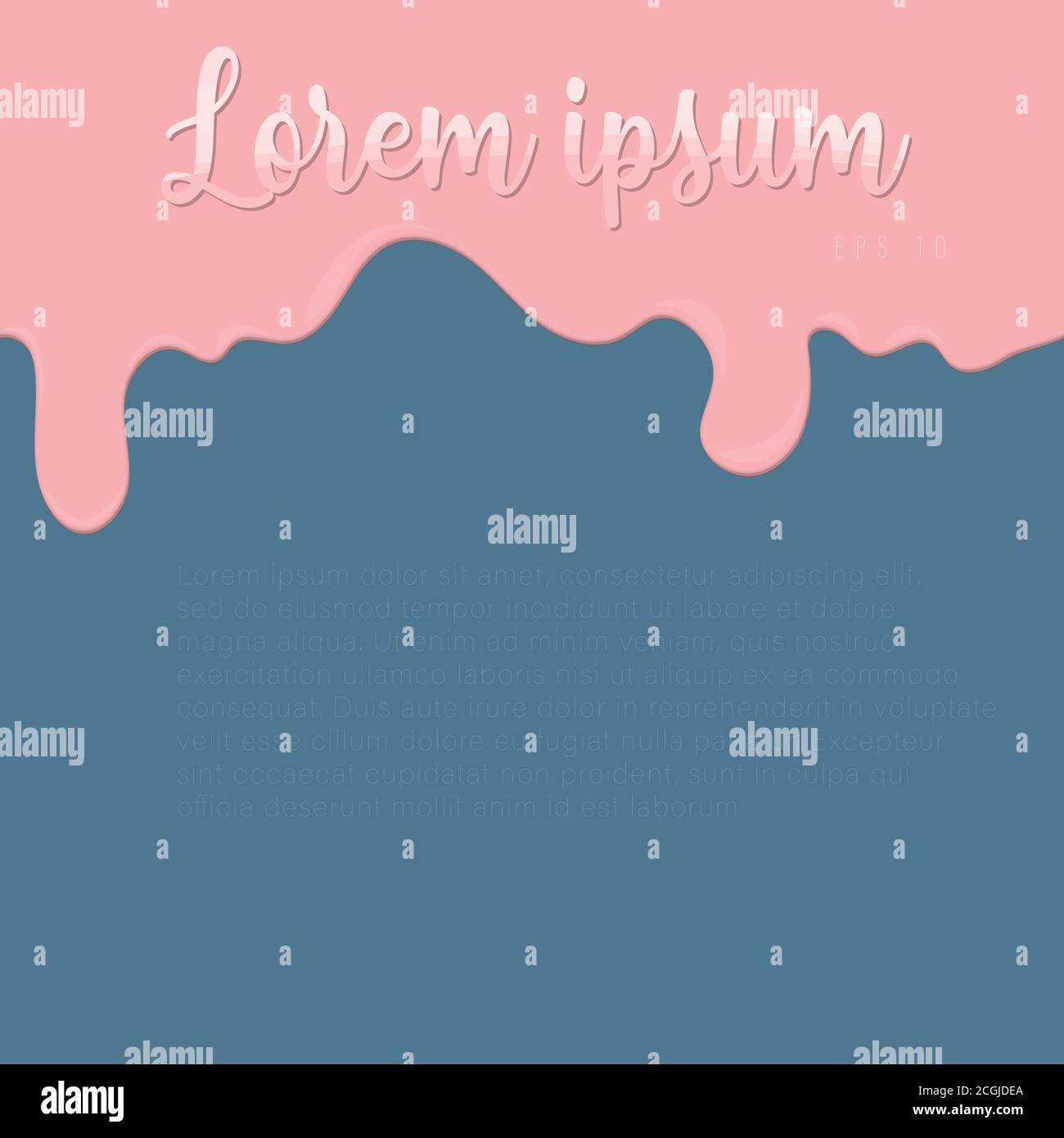 La peinture rose ou tout autre liquide coule ou coule un arrière-plan vectoriel turquoise Illustration de Vecteur