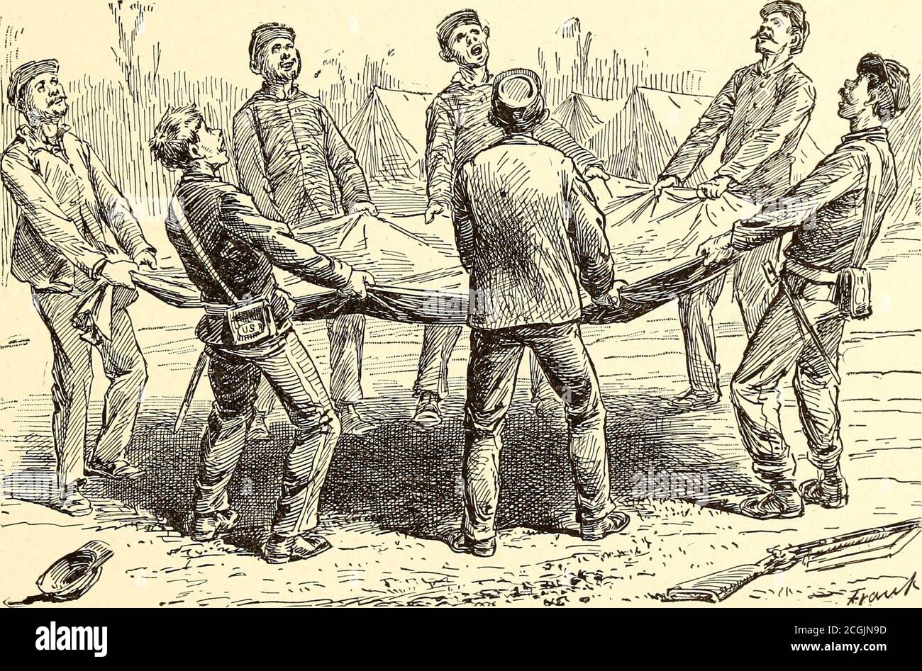 . Le bleu et le gris, ou, la guerre civile comme vu par un garçon : une histoire de patriotisme et d'aventure dans notre guerre pour l'Union . mais tombent à,une fois hors-sécurité hidinghedge, et. AMUSEZ-VOUS DANS LE CAMP. Ceux qui sont restés assis un moment perdu dans l'émerveillement quant à savoir d'où les bonnes choses ont pris. Ils avaient l'air accueillants pour les amateurs de gros pâtés et de bacon. La table avait pour une pièce centrale un poulet à l'aspect fin, flanqué sur les deux ailes d'oranges, de pommes de terre rôties dans les cendres, de fruits en conserve, et - deux énormes gâteaux! Où Fred a-t-il eu ces problèmes ? HES trop paresseux tofourrager, et je ne crois pas qu'il pourrait les acheter aux sutliers i2 Banque D'Images