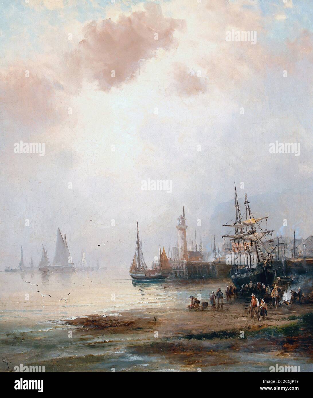 Thornley Hubert (William) - Low Tide - British School - 19e siècle Banque D'Images