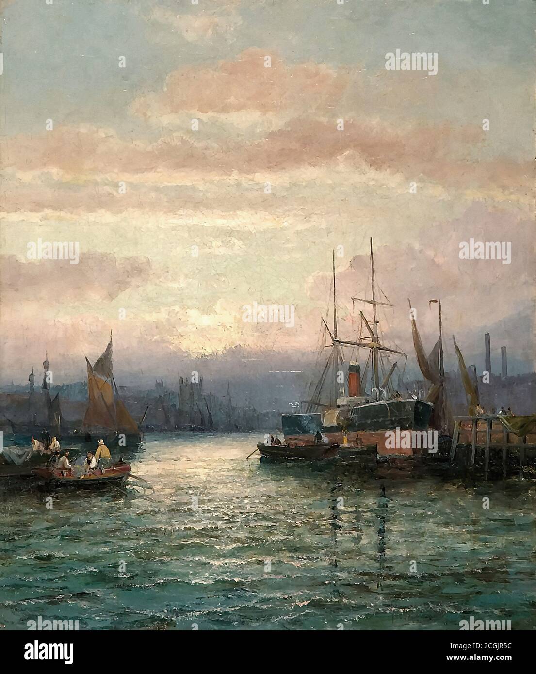 Thornley Hubert (William) - The Medway - British School - 19e siècle Banque D'Images