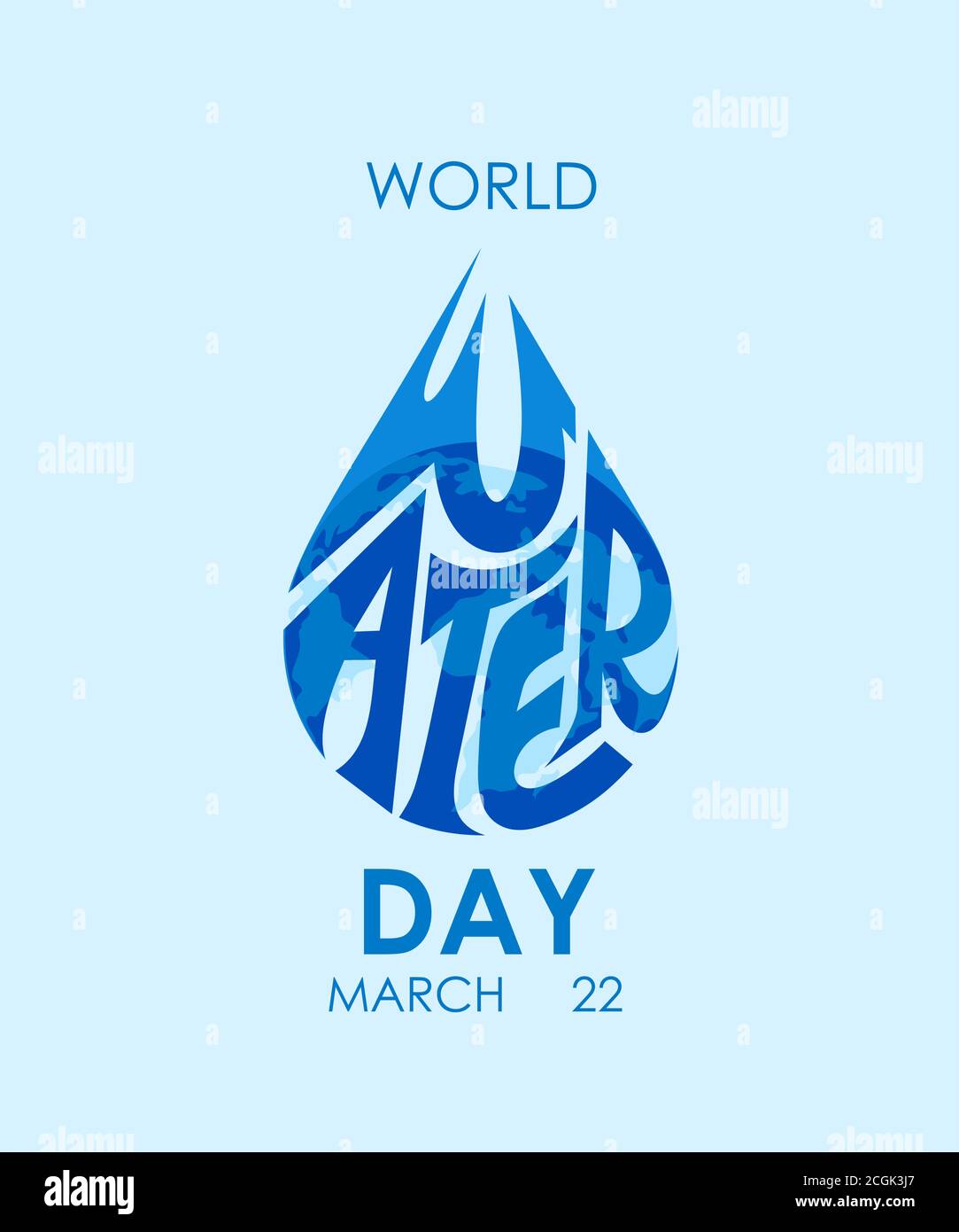 Motif typographique de la Journée mondiale de l'eau avec globe Illustration de Vecteur