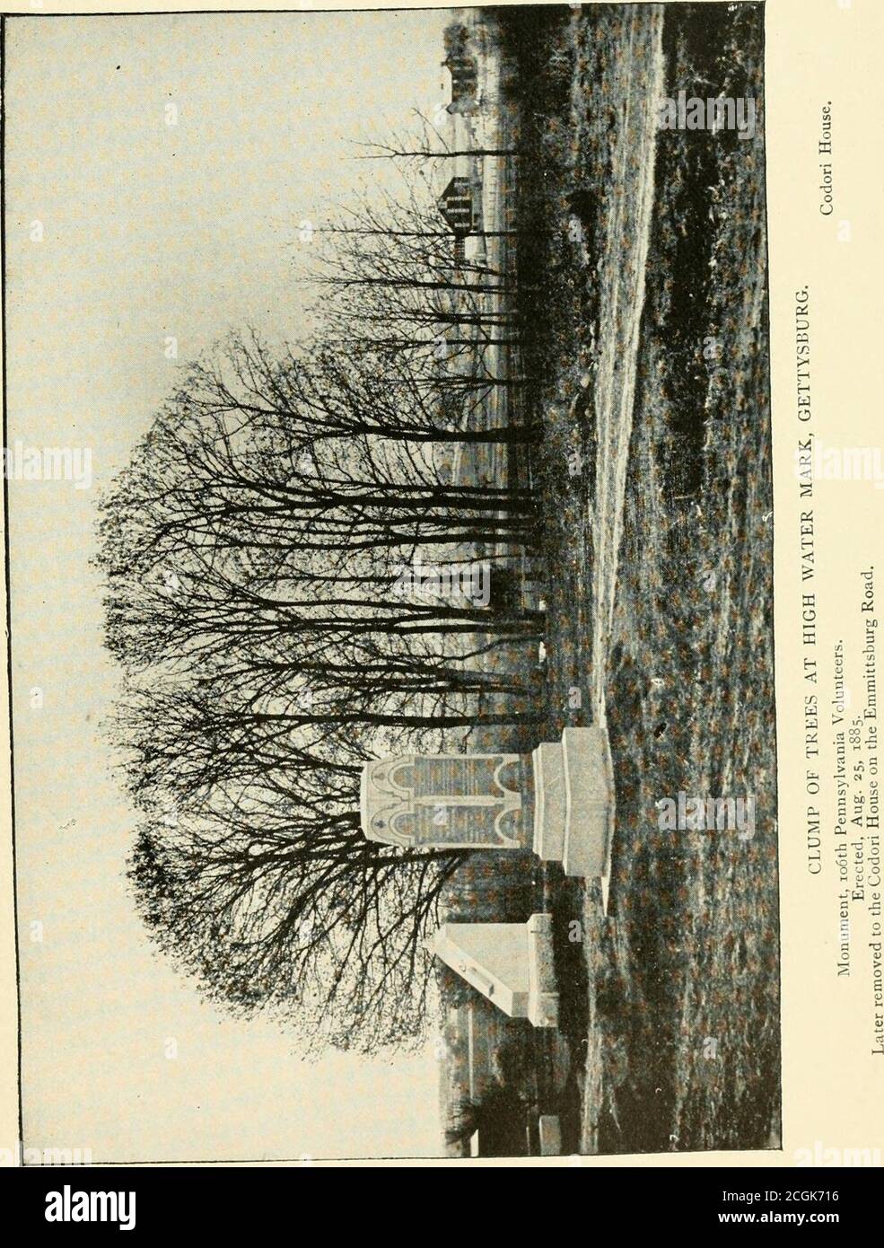 . Histoire du cent sixième régiment, volontaires de Pennsylvanie, brigade 2d, division 2d, corps 2d, 1861-1865 . ed pour livrer le ornement at5 oclock p. M., ce jour-là, et on espère que les généraux Hancock, Gibbon, Burns et Owen seront présents. Une réunion spéciale de l'Association des volontaires io6thPennsylvania de Philadelphie aura lieu au quartier général G. A. R., 1202, rue Chestnut, le mardi soir, le 4 août 1885, À 8 heures, lorsque tous les survivants du régiment qui peuvent éventuellement s'arranger pour aller à Gettysburg seront fournis avec des billets à des tarifs très bas. Le comité Thetablet le fera Banque D'Images