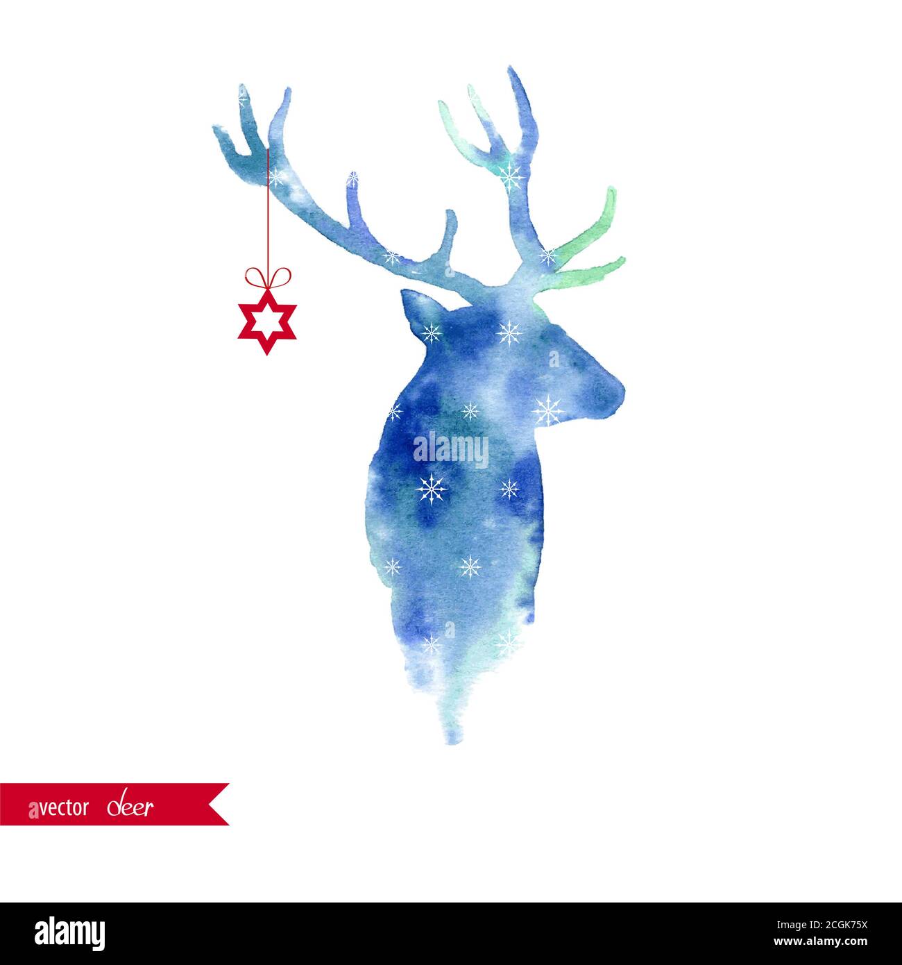 Tête de cerf aquarelle Illustration de Vecteur