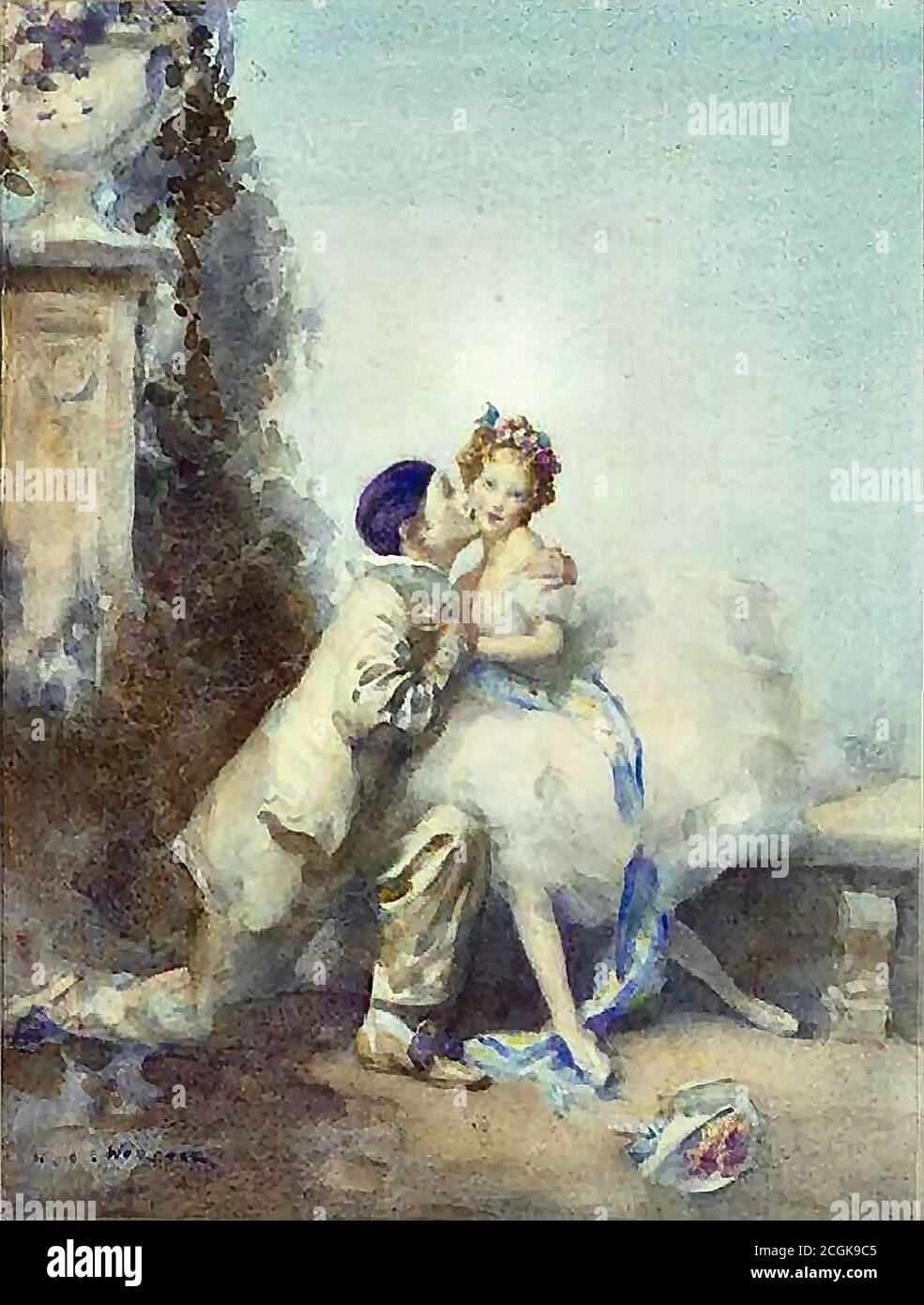 Webster Walter Ernest - Harlequin et Columbine - British School - 19e siècle Banque D'Images