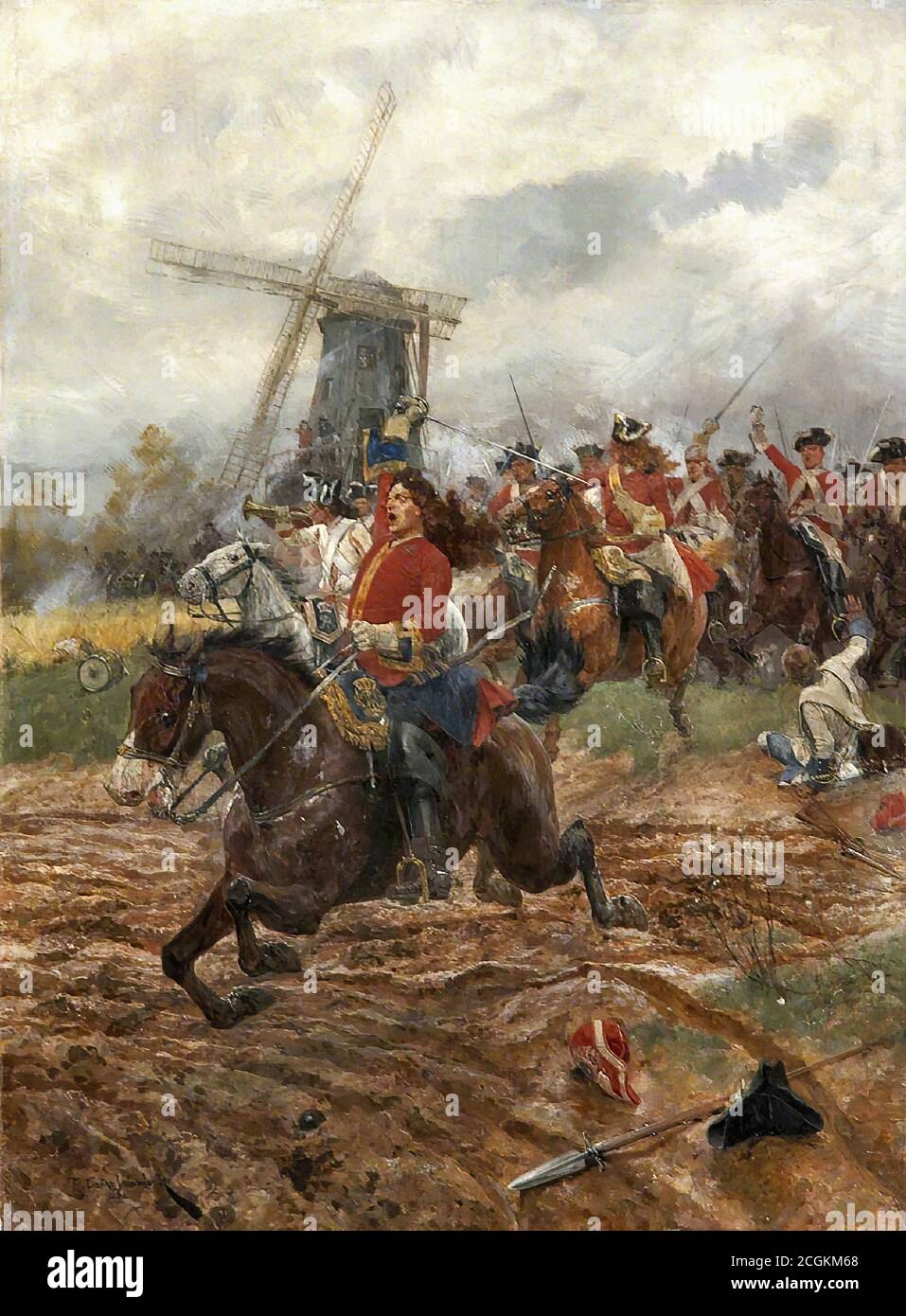 Woodville Richard Caton - une charge de cavalerie - British School - 19e siècle Banque D'Images