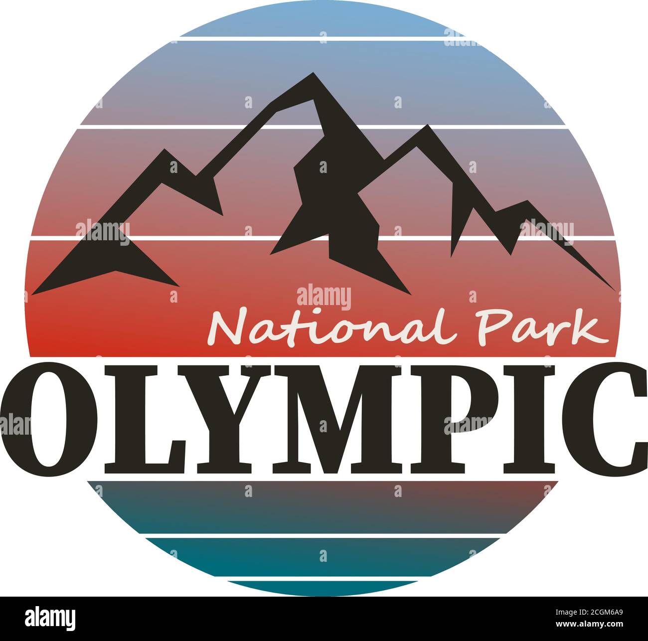 Parc national olympique, illustration du logo de l'aventure en plein air aux États-Unis Illustration de Vecteur
