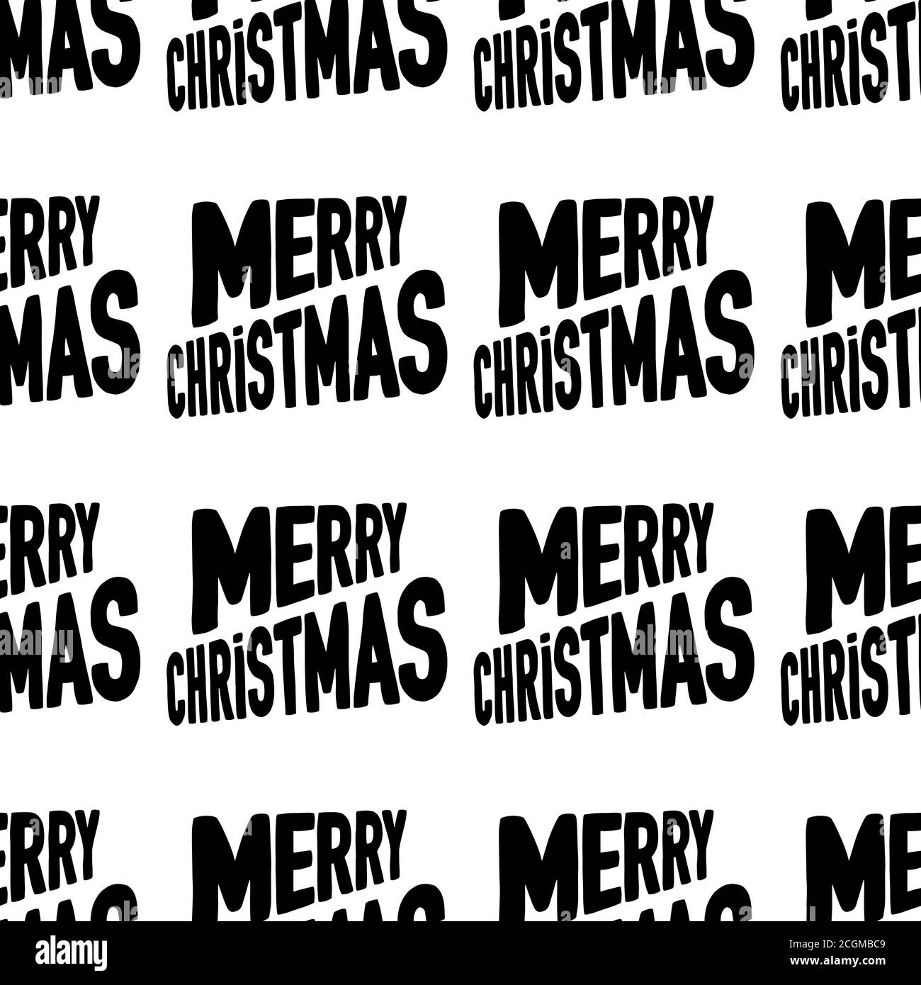 Motif sans couture en lettres Merry Christmas. Isolé sur un fond blanc. Illustration du stock vectoriel. Illustration de Vecteur