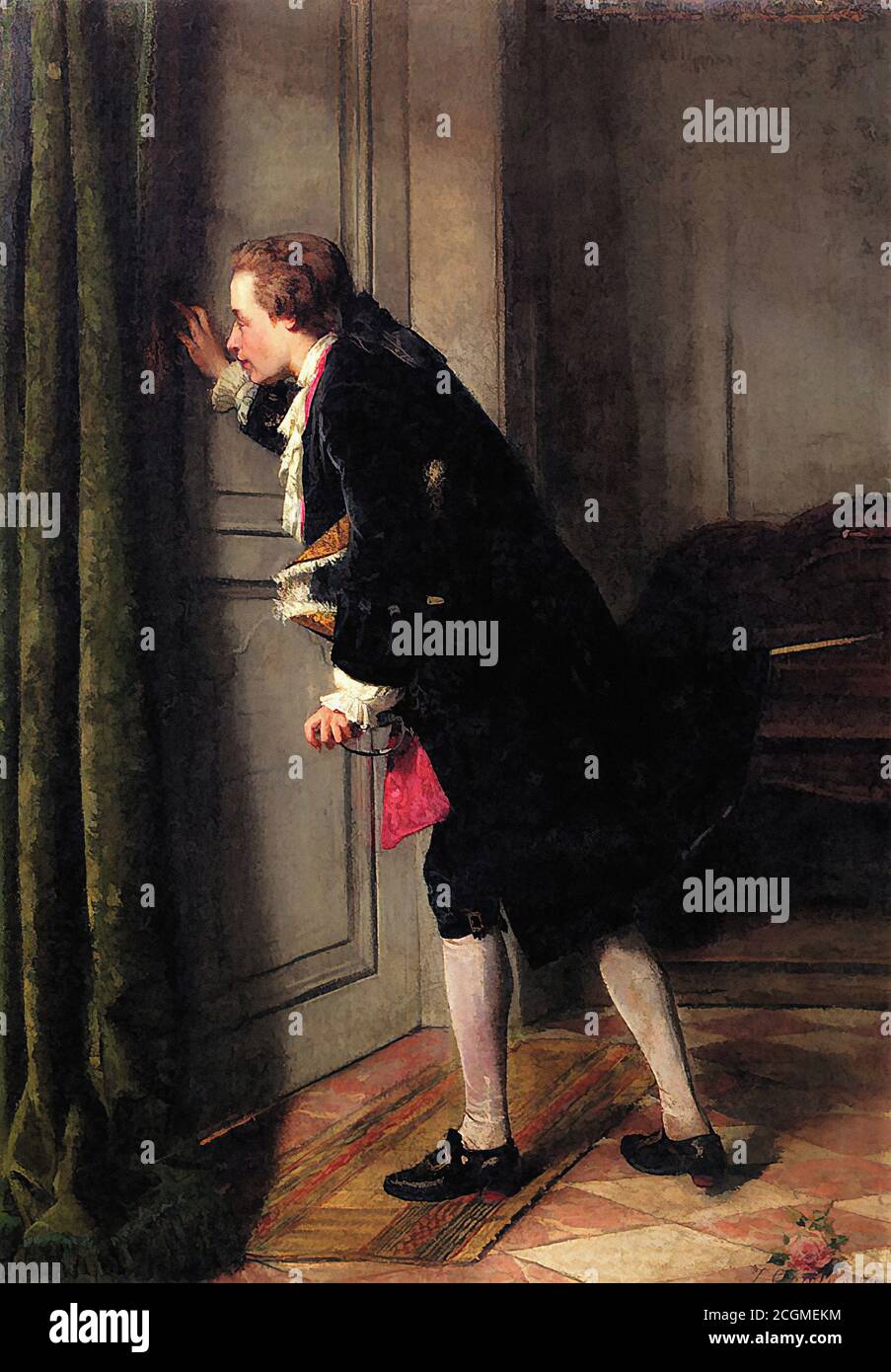 Carolus Jean - Peeping Tom - École belge - 19e Siècle Banque D'Images