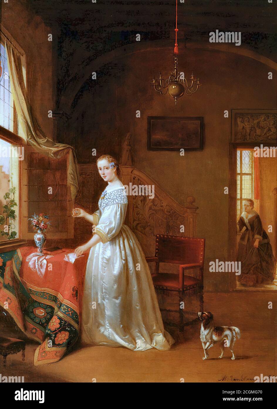 Hamme Alexis Van - Tokens of Love - École belge - 19e siècle Banque D'Images