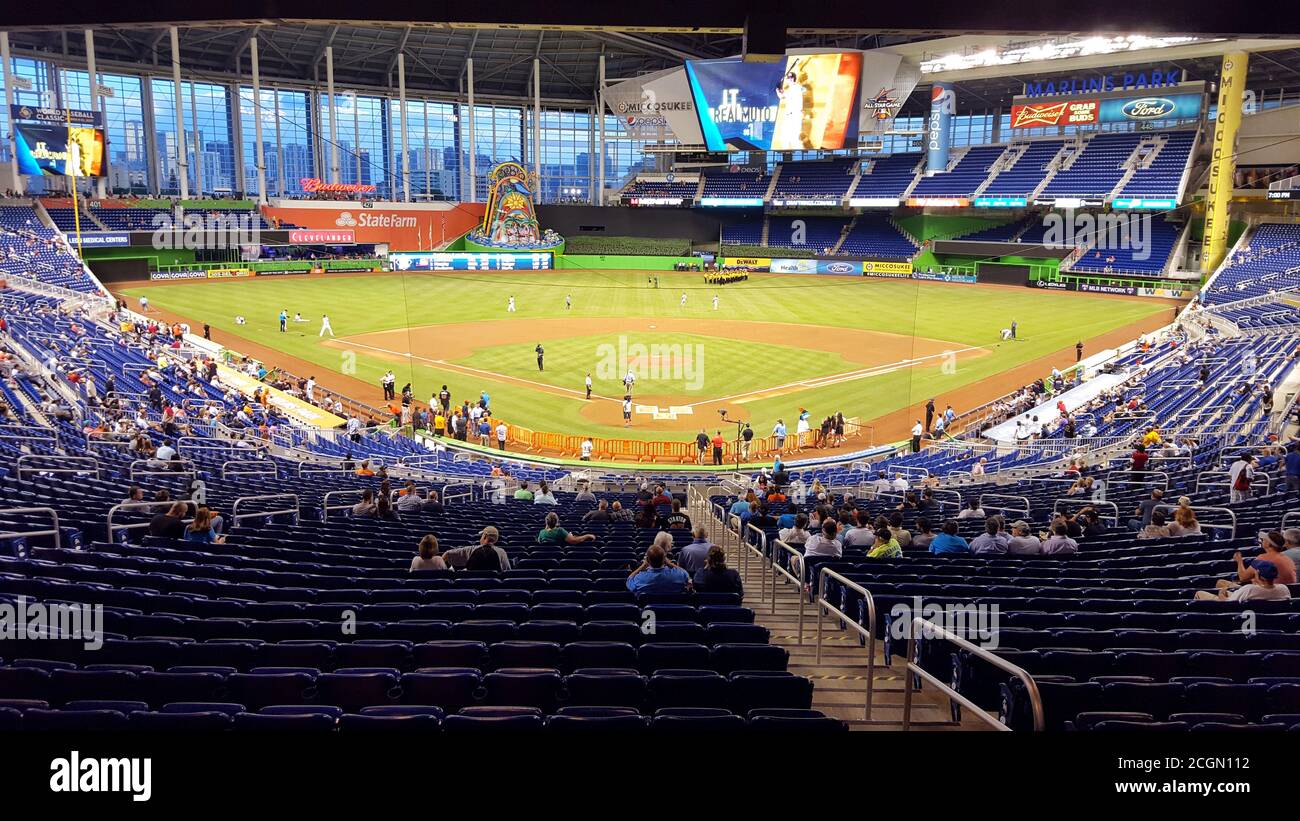 Marlins Park, stade des Miami Marlins, équipe de baseball de la Major League, Miami Florida, États-Unis Banque D'Images