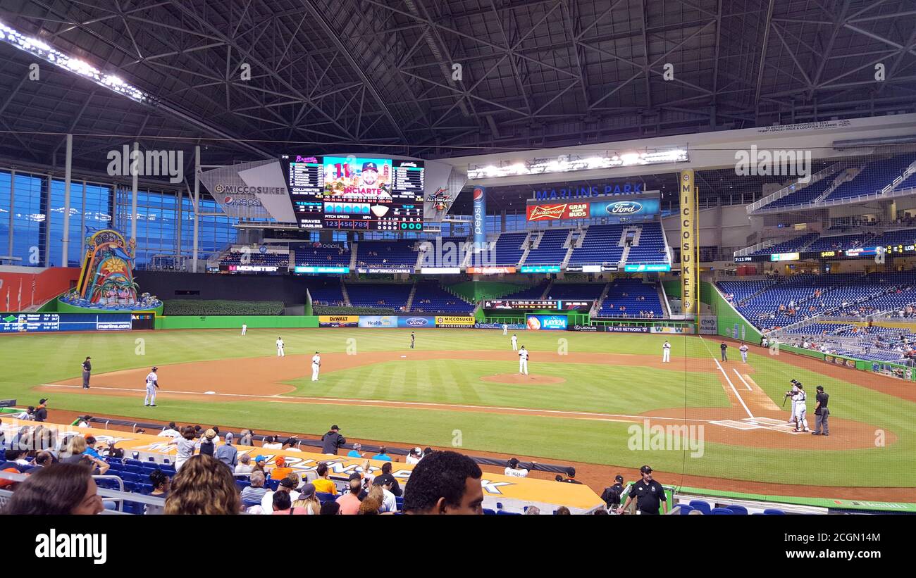 Marlins Park, stade des Miami Marlins, équipe de baseball de la Major League, Miami Florida, États-Unis Banque D'Images