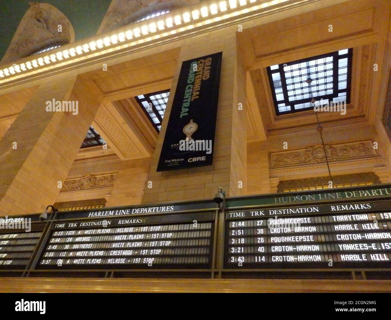 Les départs des lignes de train Harlem s'embarquaient à Grand Central terminal, New York City, États-Unis Banque D'Images