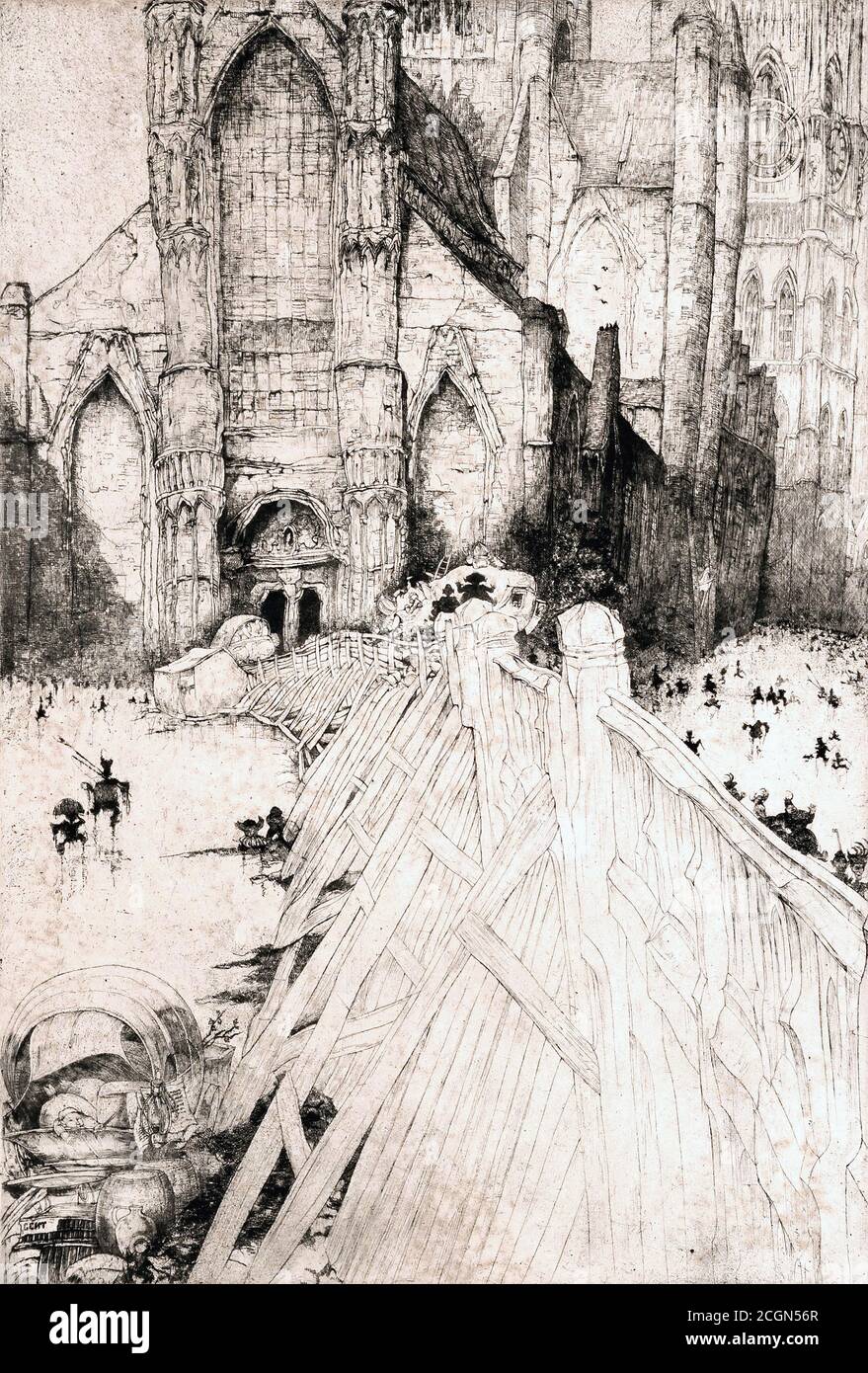 Bruycker Jules de - L 'Église Saint-Nicolas Gand - Belge École - 19e siècle Banque D'Images