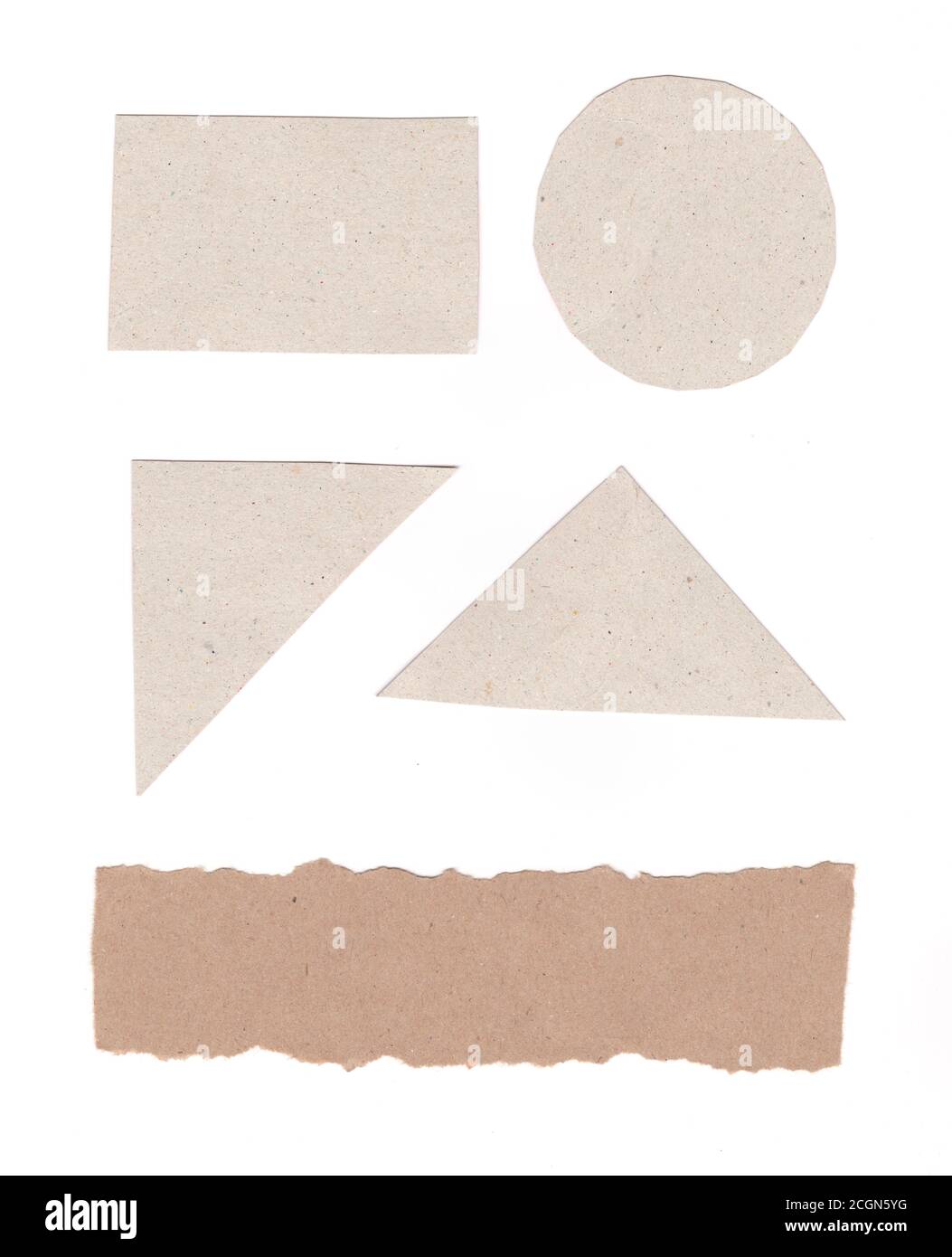 Forme géométrique de papier d'art gris isolé sur fond blanc pour le design de votre travail. Banque D'Images