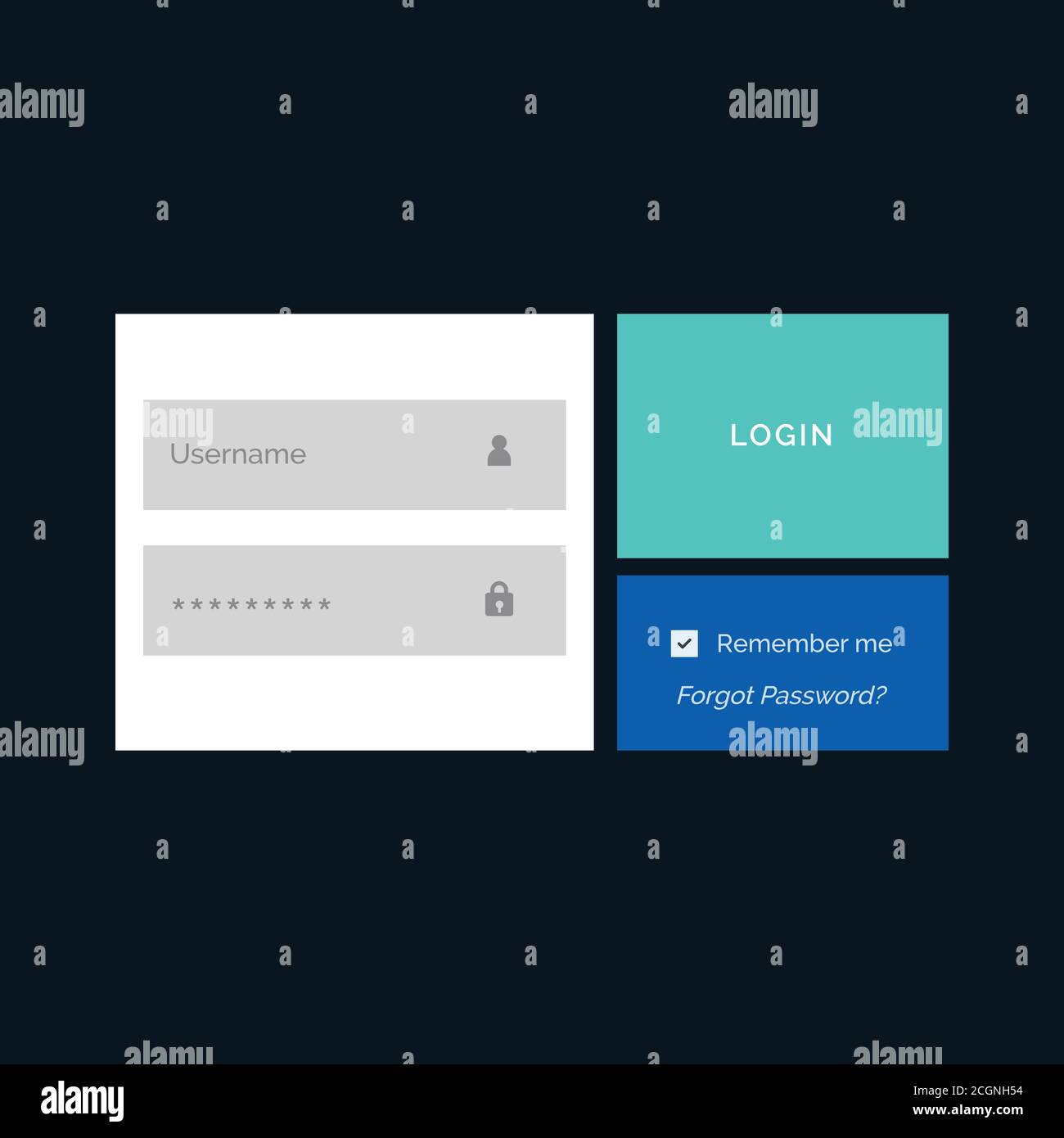 Creative login form ui template Banque d'image et photos - Alamy