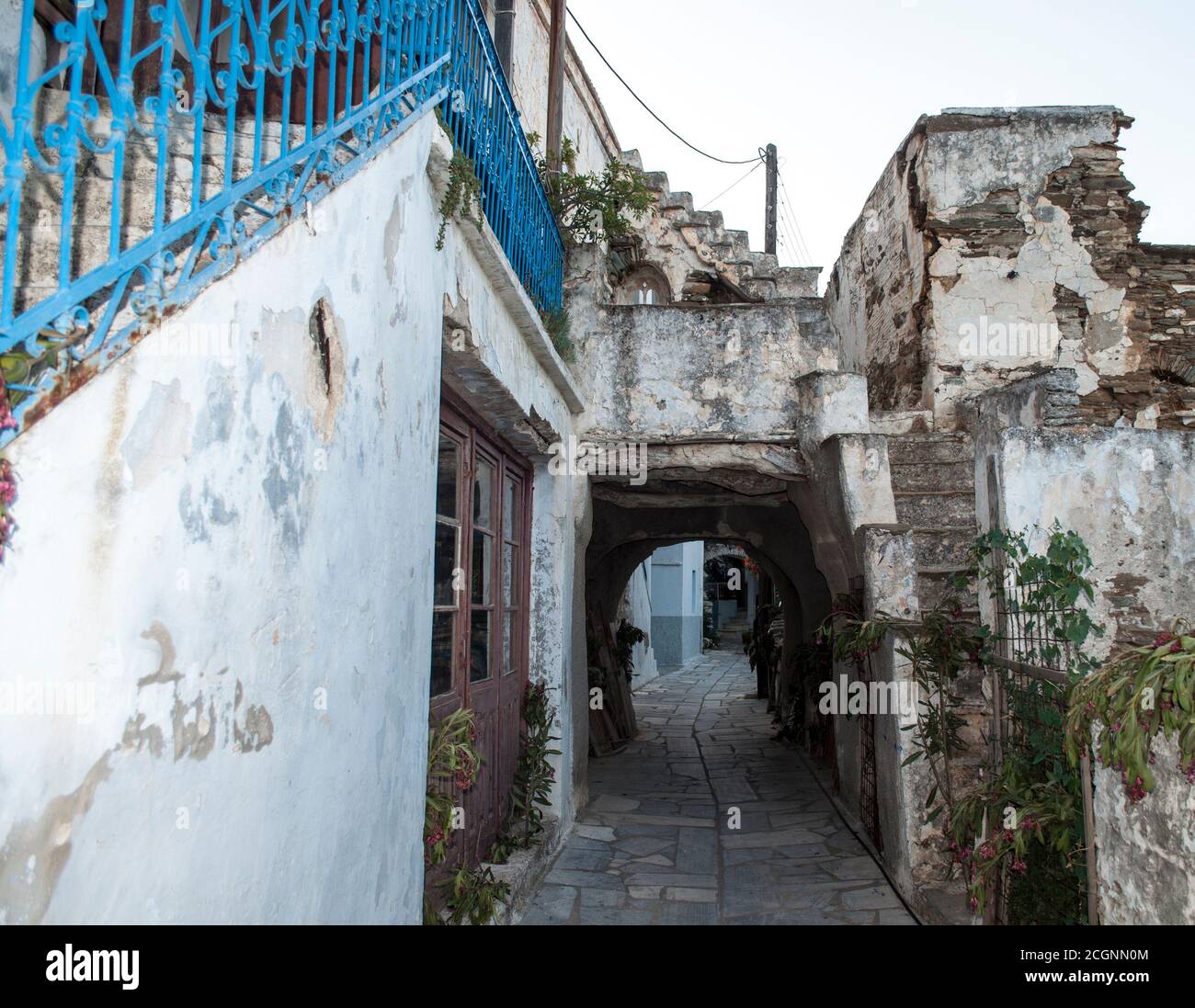 Photos prises de l'île grecque Tinos dans le sud de la mer Égée près de l'île de Mykonos. Ces photos se composent principalement de maisons, de fruits de mer, de navires et d'archéologie Banque D'Images