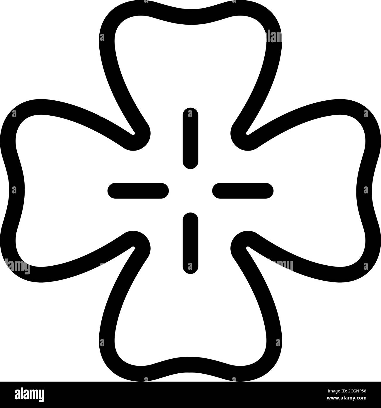 Icône en forme de feuille d'irlande, style contour Illustration de Vecteur