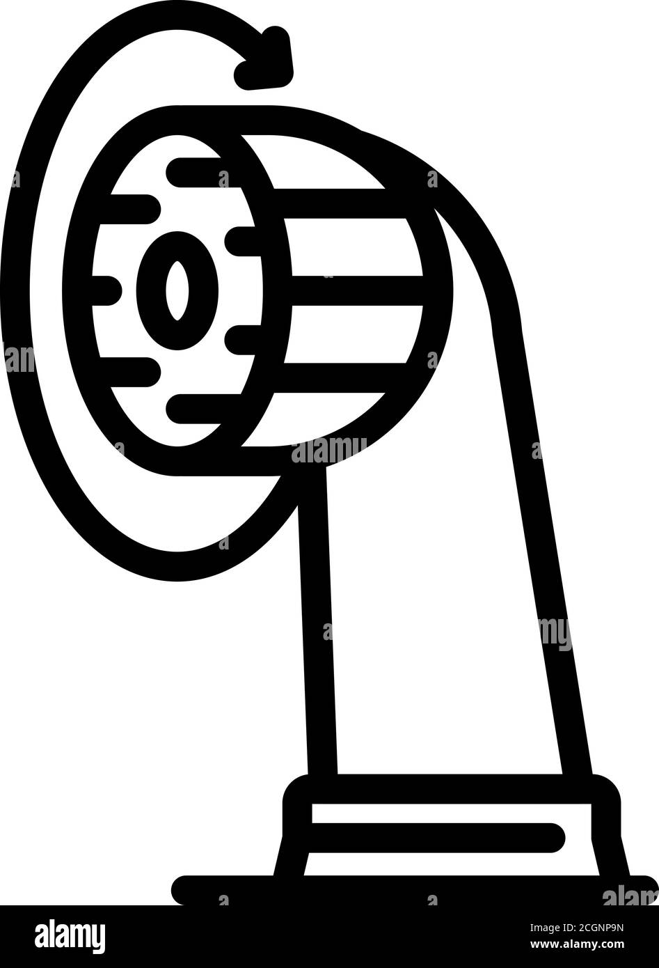 Icône de rotation de la tête de brosse à dents électrique, style contour Illustration de Vecteur