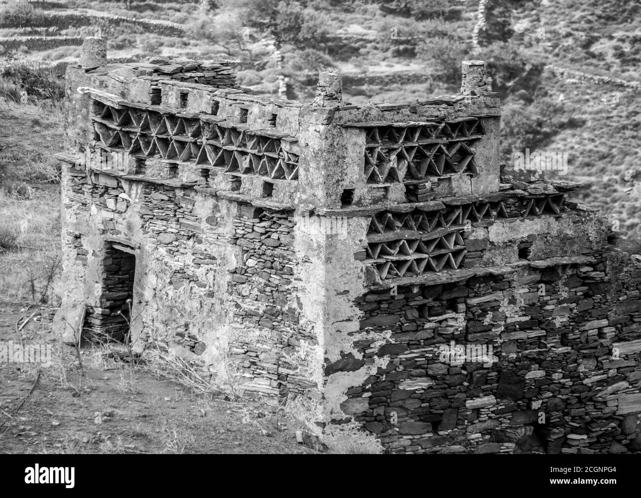 Photos prises de l'île grecque Tinos dans le sud de la mer Égée près de l'île de Mykonos. Ces photos se composent principalement de maisons, de fruits de mer, de navires et d'archéologie Banque D'Images