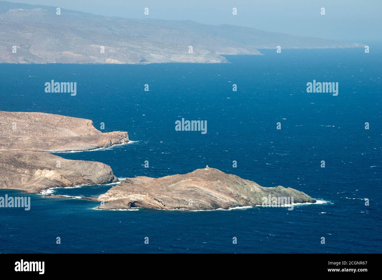 Photos prises de l'île grecque Tinos dans le sud de la mer Égée près de l'île de Mykonos. Ces photos se composent principalement de maisons, de fruits de mer, de navires et d'archéologie Banque D'Images