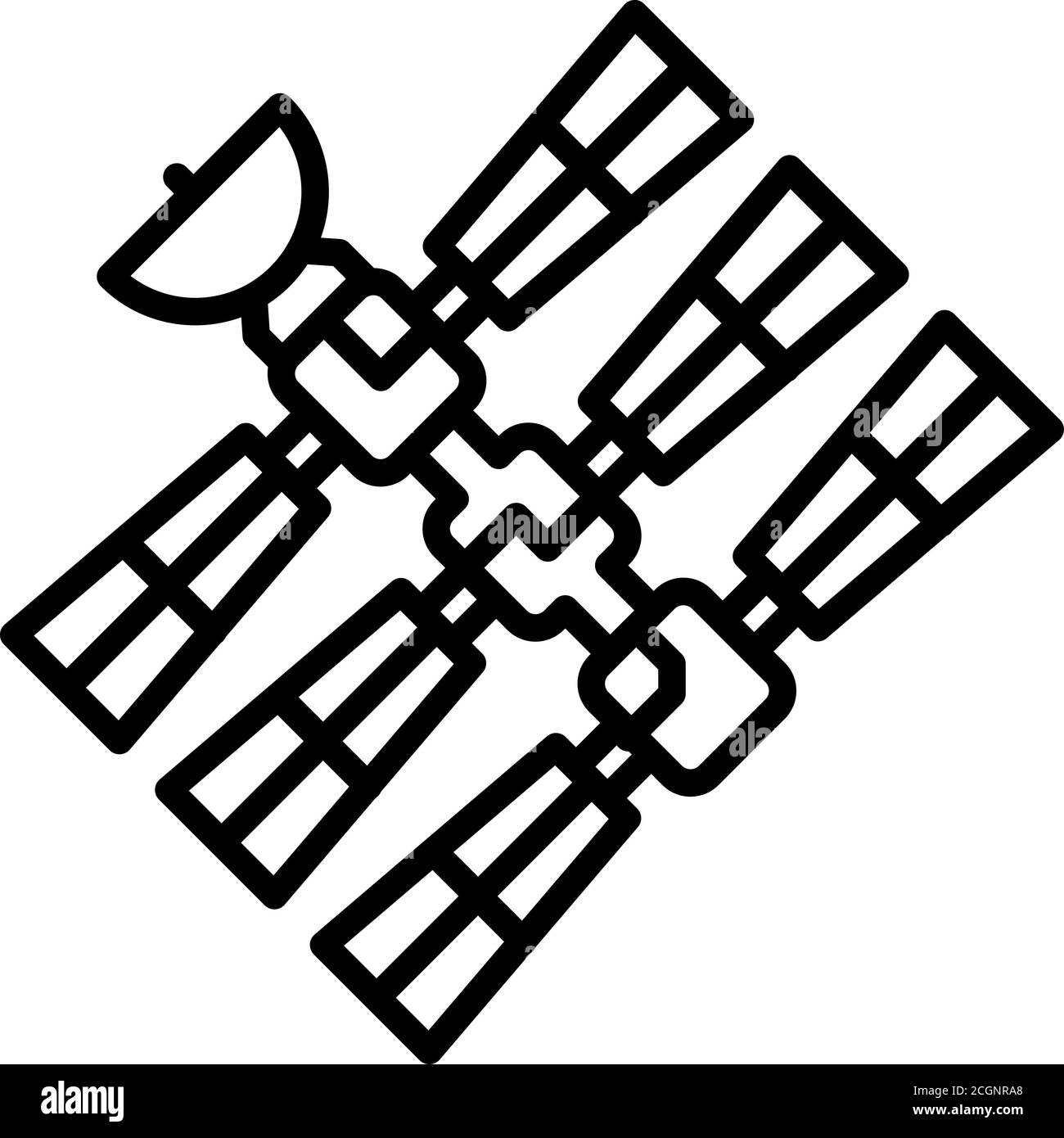 Icône de l'univers de la station spatiale, style de contour Illustration de Vecteur