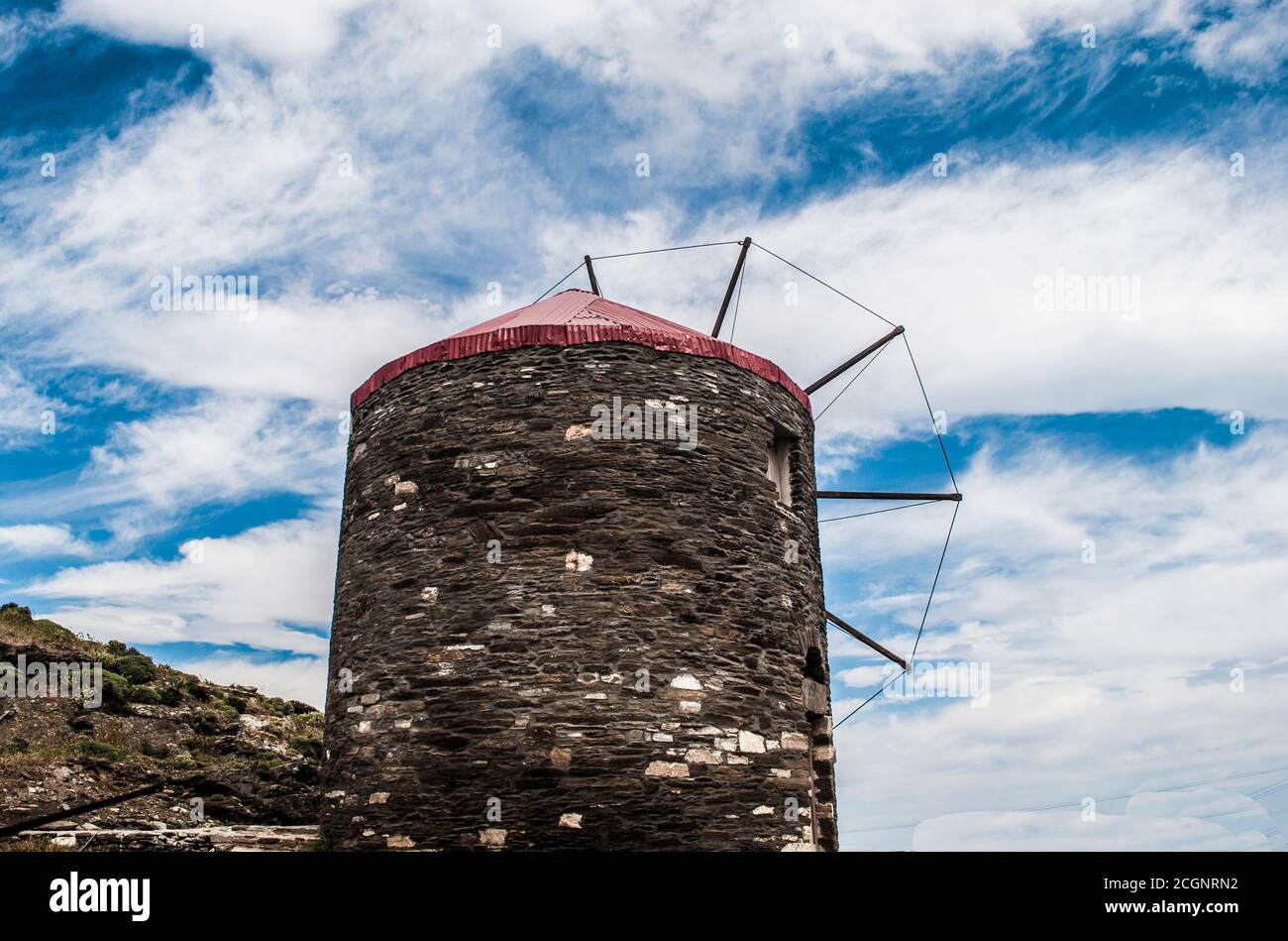 Photos prises de l'île grecque Tinos dans le sud de la mer Égée près de l'île de Mykonos. Ces photos se composent principalement de maisons, de fruits de mer, de navires et d'archéologie Banque D'Images