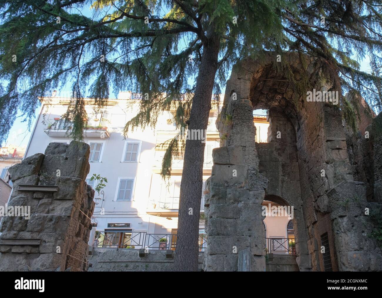 Ruines romaines anciennes situées dans la ville d'Albano Lazio Banque D'Images