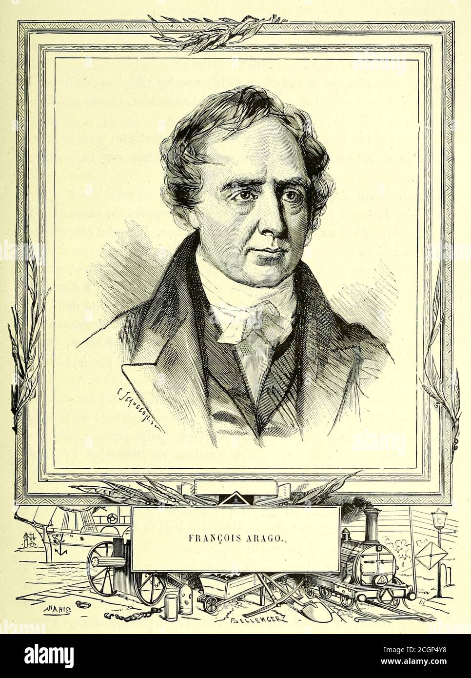 Dominique François Jean Arago (catalan : Domènec Francesc Joan Aragó), connu simplement sous le nom de François Arago (26 février 1786 – 2 octobre 1853), était un mathématicien français, physicien, astronome, freemason, partisan du carbonari et politicien. Du Livre les merveilles de la science, ou Description populaire des inventions modernes [les merveilles de la science, ou Description populaire des inventions modernes] de Figuerer, Louis, 1819-1894 publié à Paris 1867 Banque D'Images