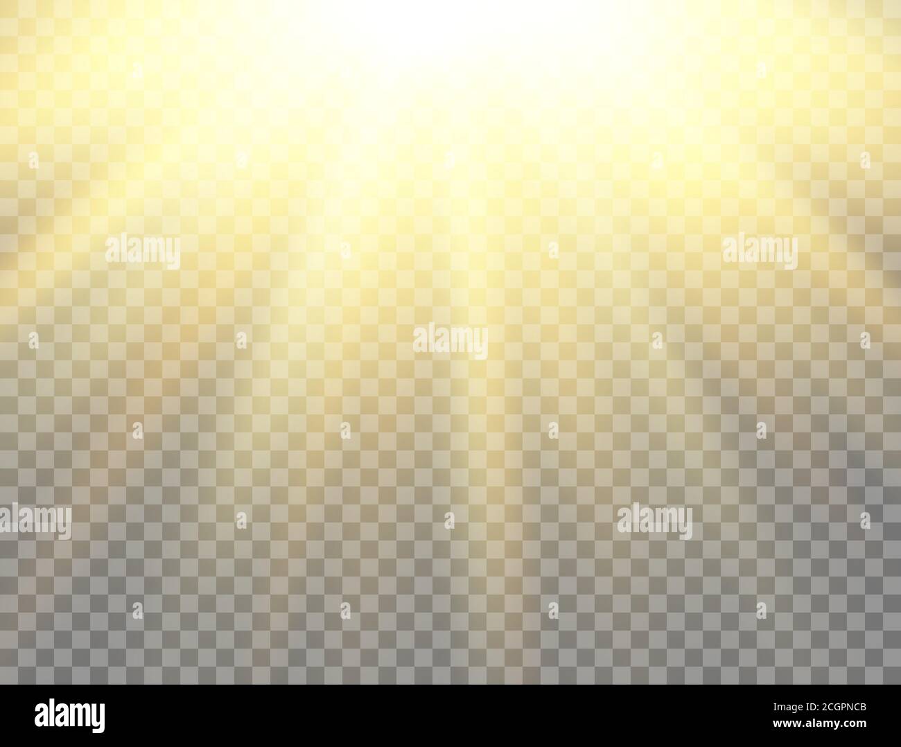Toile de fond ensoleillée. Lumière du soleil sur fond transparent. Effet lumineux doré. Flash d'objectif Sunlight. Bannière magique. Soleil aux rayons. Vecteur Illustration de Vecteur