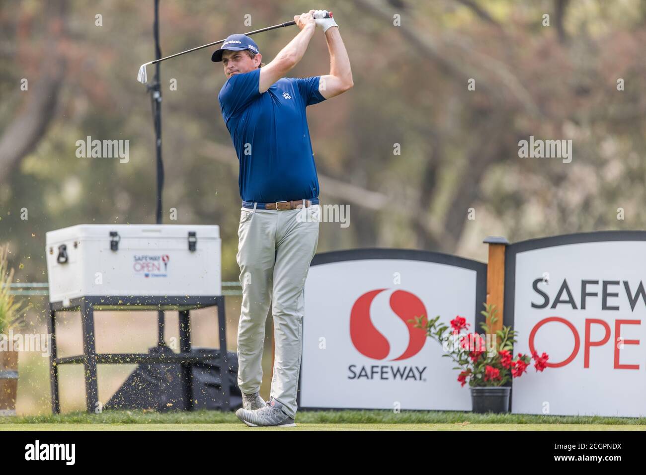 Napa, Californie, États-Unis. 11 septembre 2020. Henrik Norlander, de Suède, se présente à l'occasion de la deuxième manche du tournoi Safeway Open PGA, le 11 septembre 2020, au Silverado Country Club de Napa, en Californie. Crédit : action plus Sports/Alamy Live News Banque D'Images