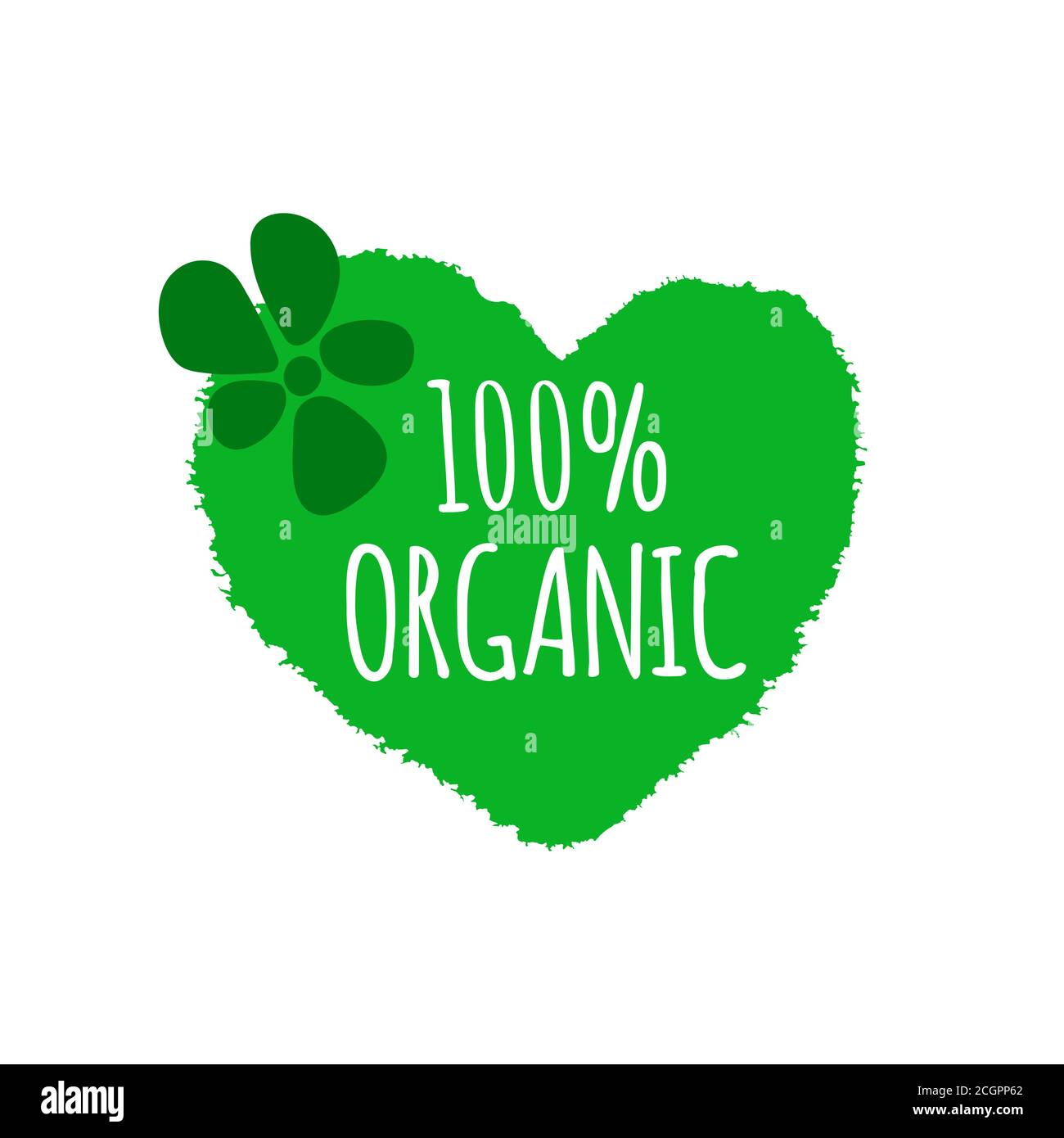 Badge nourriture biologique. Menu végétalien. Forme de pinceau coeur avec fleur Illustration de Vecteur Badge nourriture biologique. Menu végétalien. Forme de pinceau coeur avec fleur Illustration de Vecteur