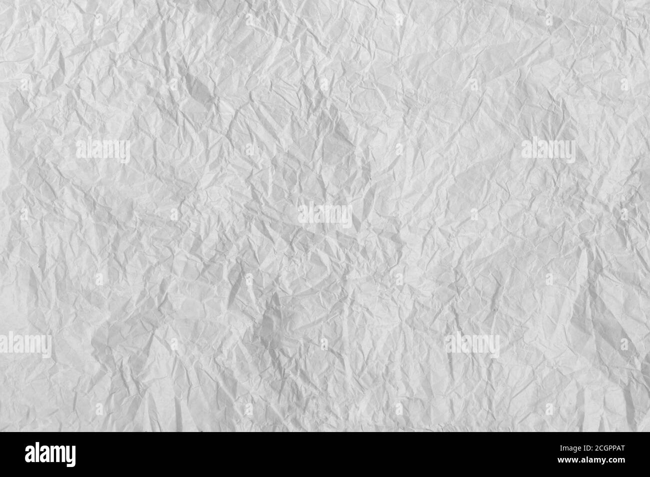 Arrière-plan de texture de papier froissé blanc. Orientation horizontale. Banque D'Images