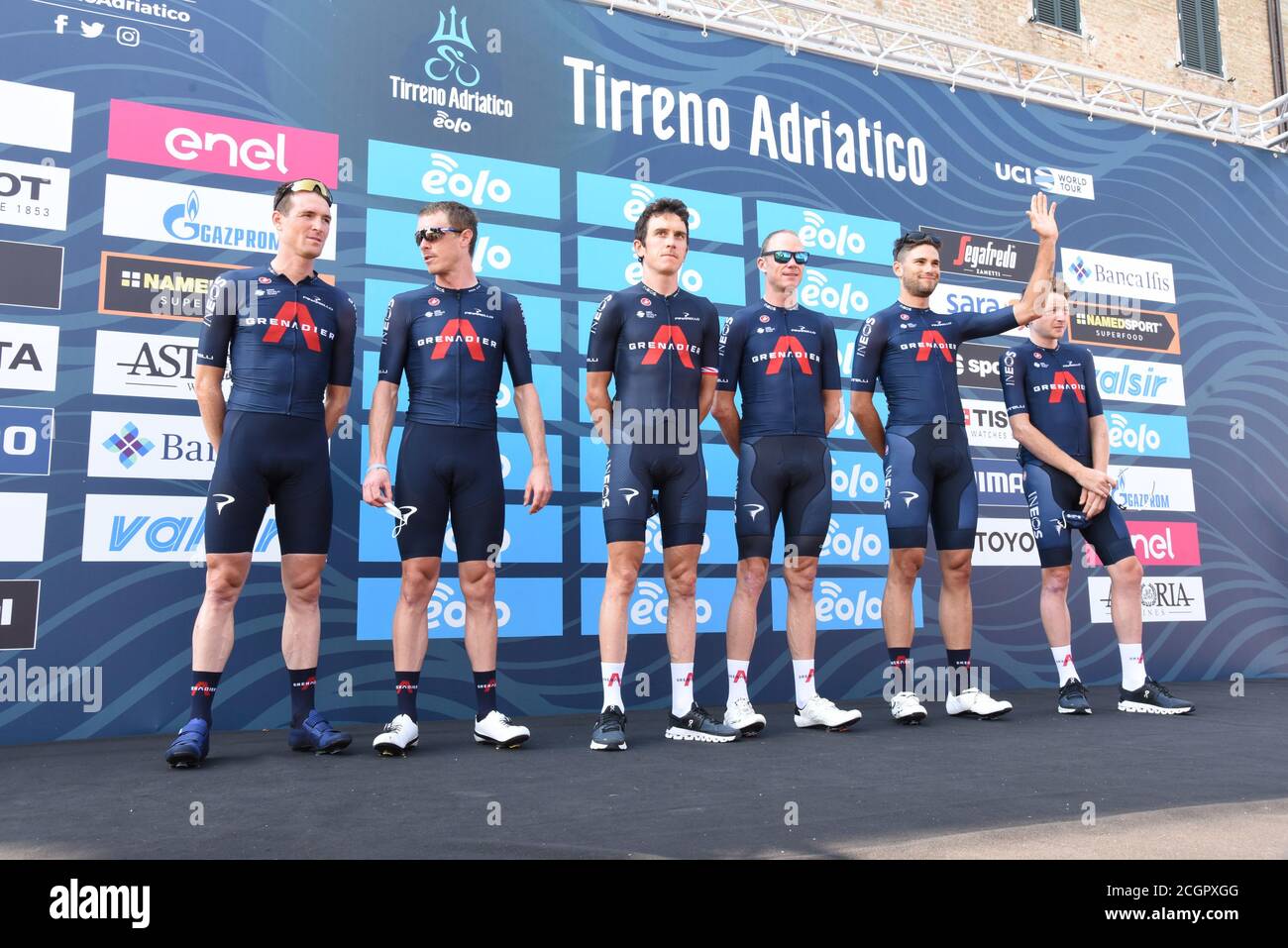 Senigallia, Italie, 12 septembre 2020, ÉQUIPE INEOS pendant 6^ Tappa Castelfidardo - Senigallia, Cyclisme Tirreno Adriatico - Credit: LM/Roberto Bartomeoli/Alamy Live News Banque D'Images