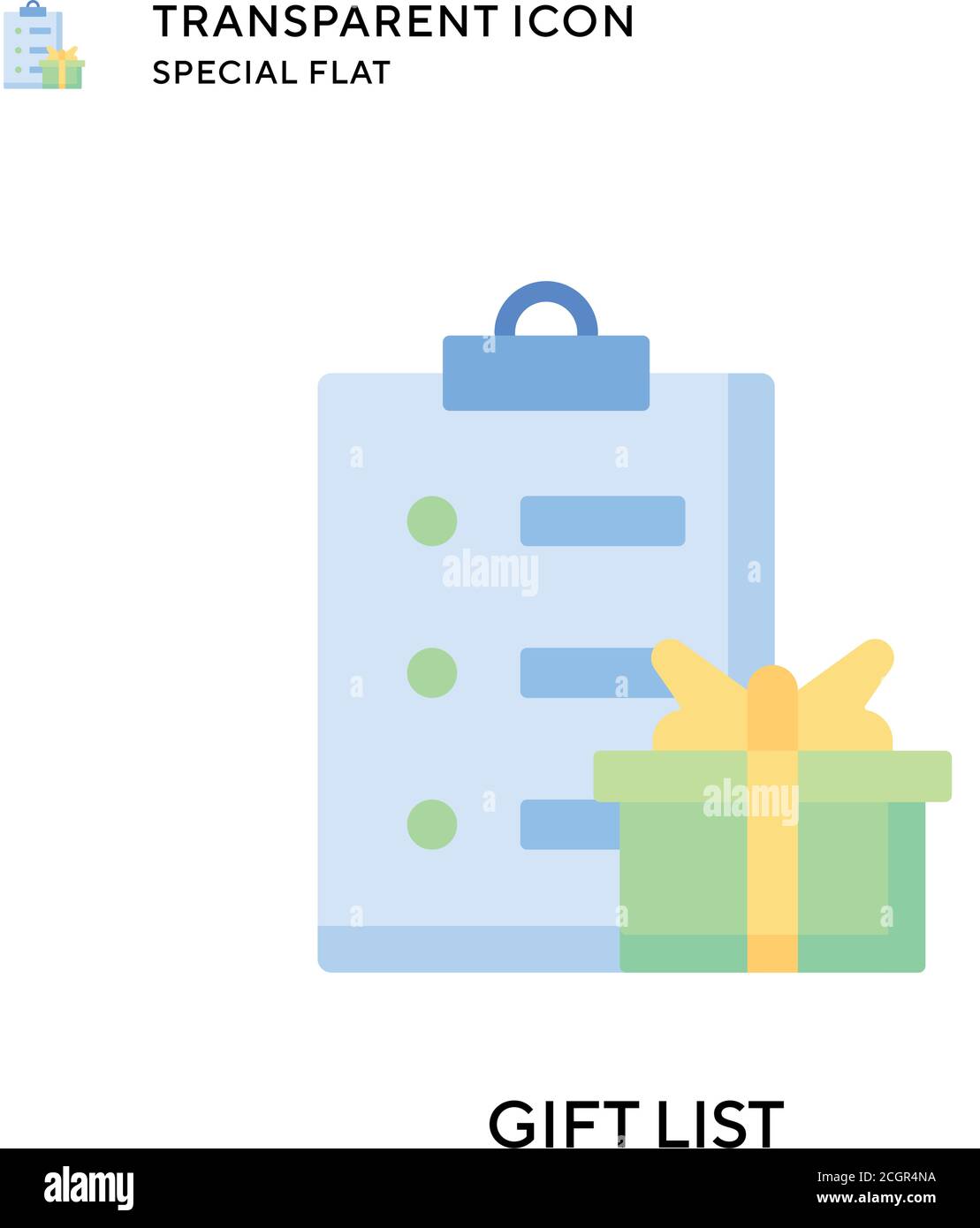 Icône de vecteur de liste de cadeaux. Illustration de style plat. Vecteur EPS 10. Illustration de Vecteur