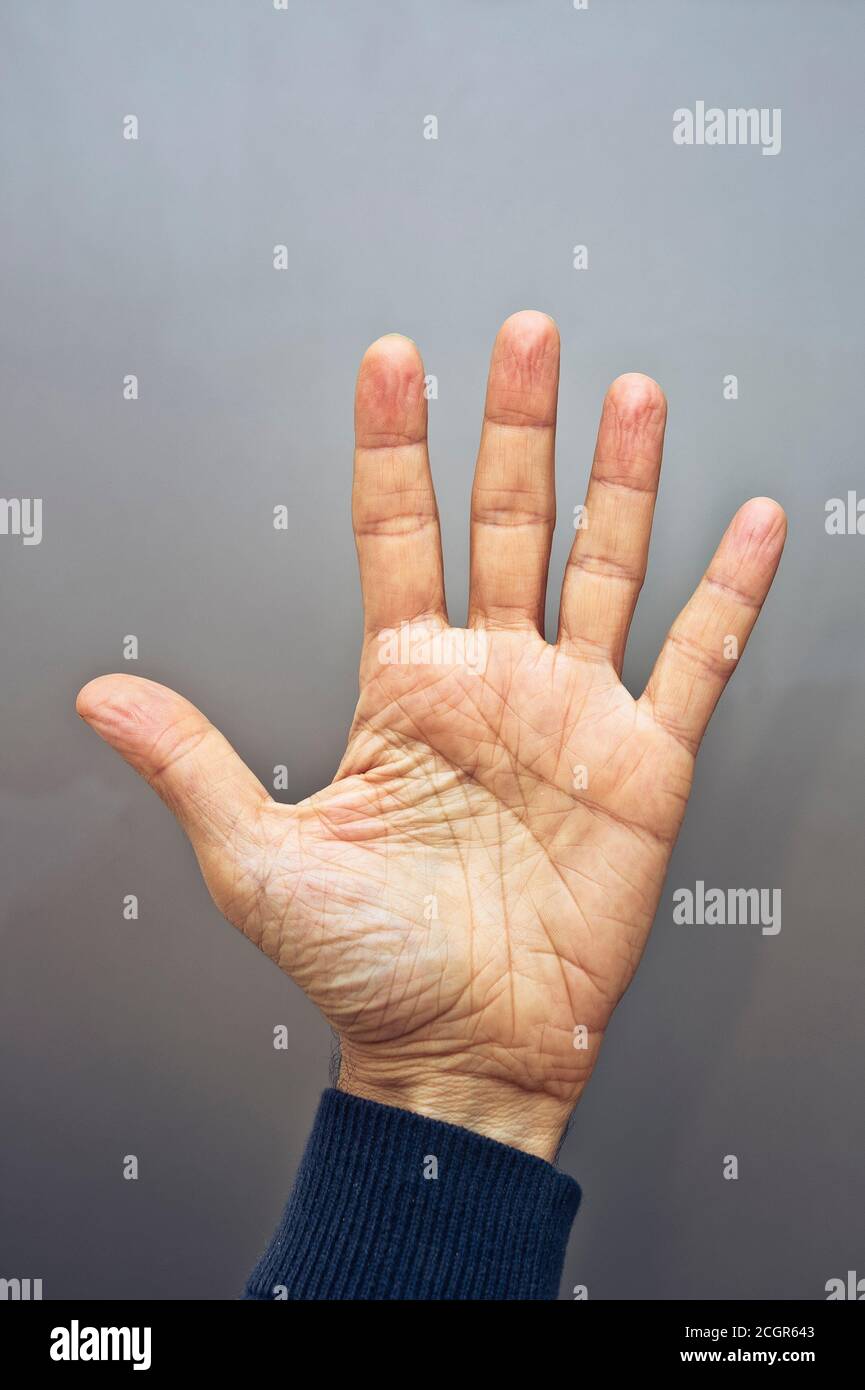 main gauche d'un homme Banque D'Images