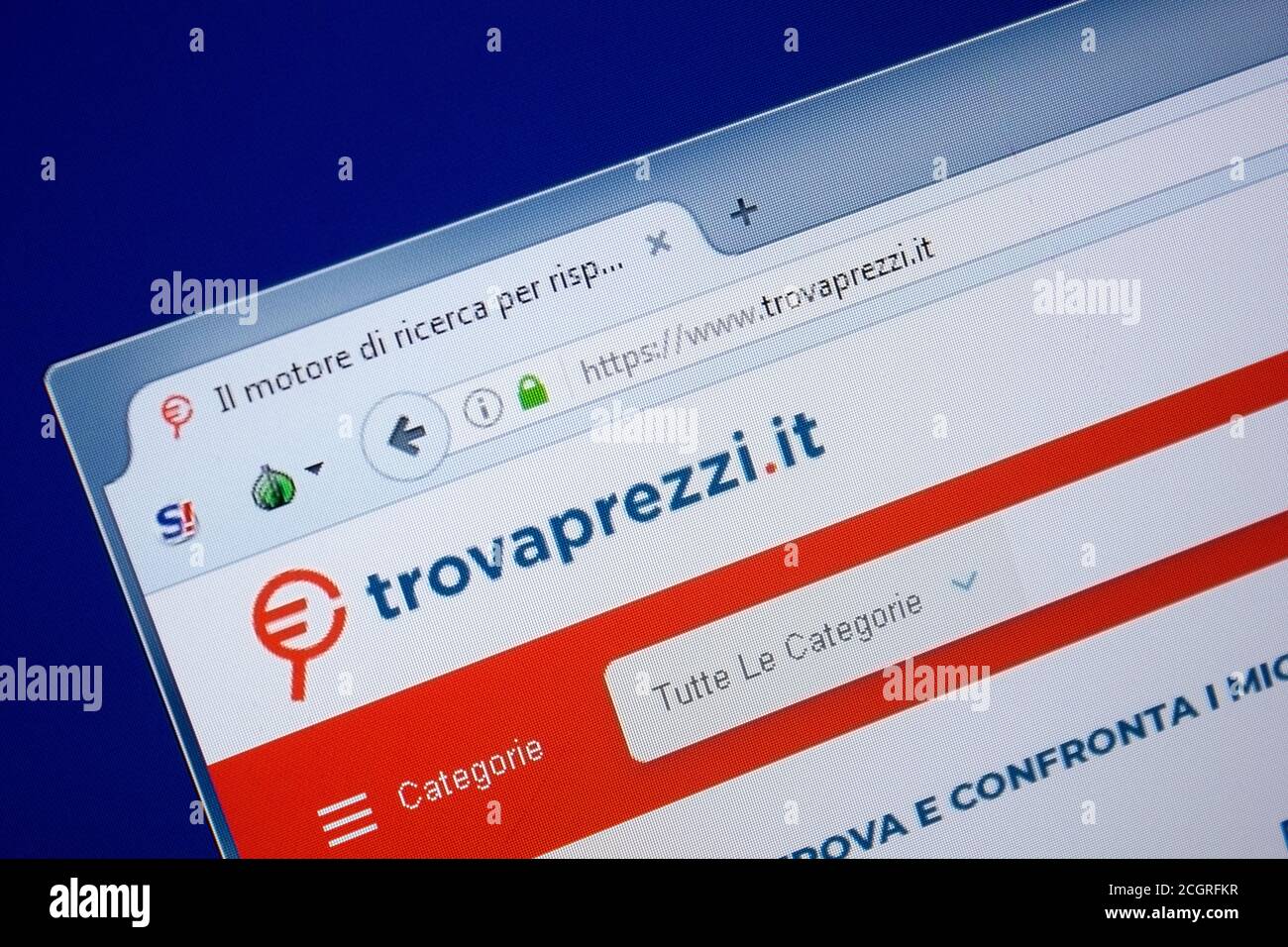 Ryazan, Russie - 09 septembre 2018 : page d'accueil du site Internet de Trovaparezzi sur PC, url - Trovaprezzi.it. Banque D'Images