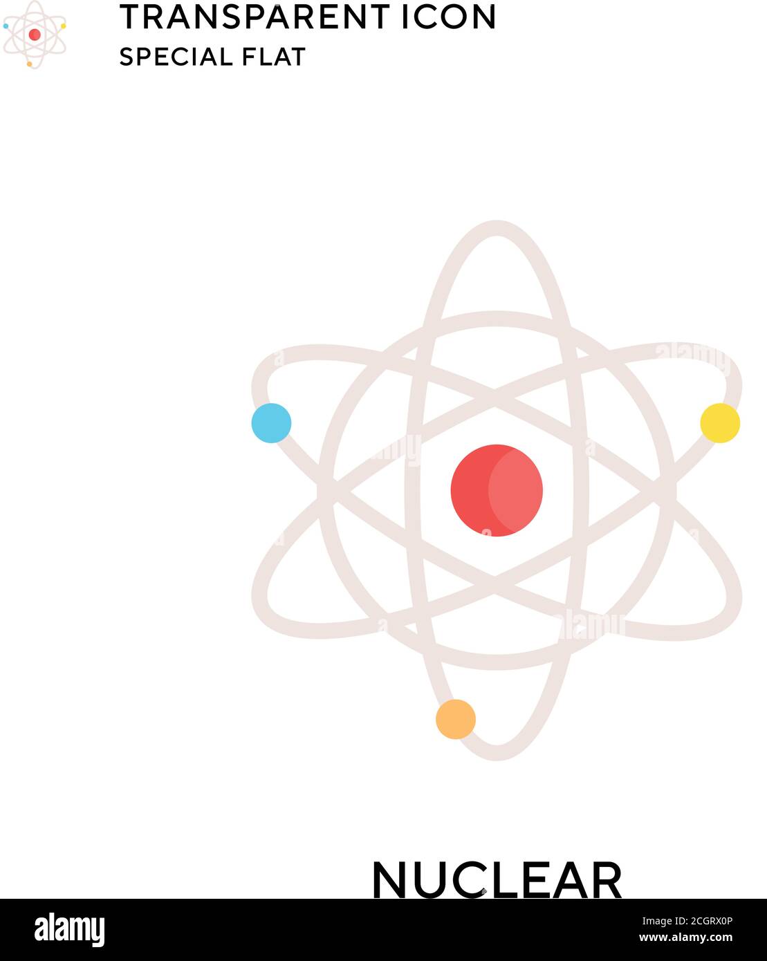 Icône de vecteur nucléaire. Illustration de style plat. Vecteur EPS 10. Illustration de Vecteur