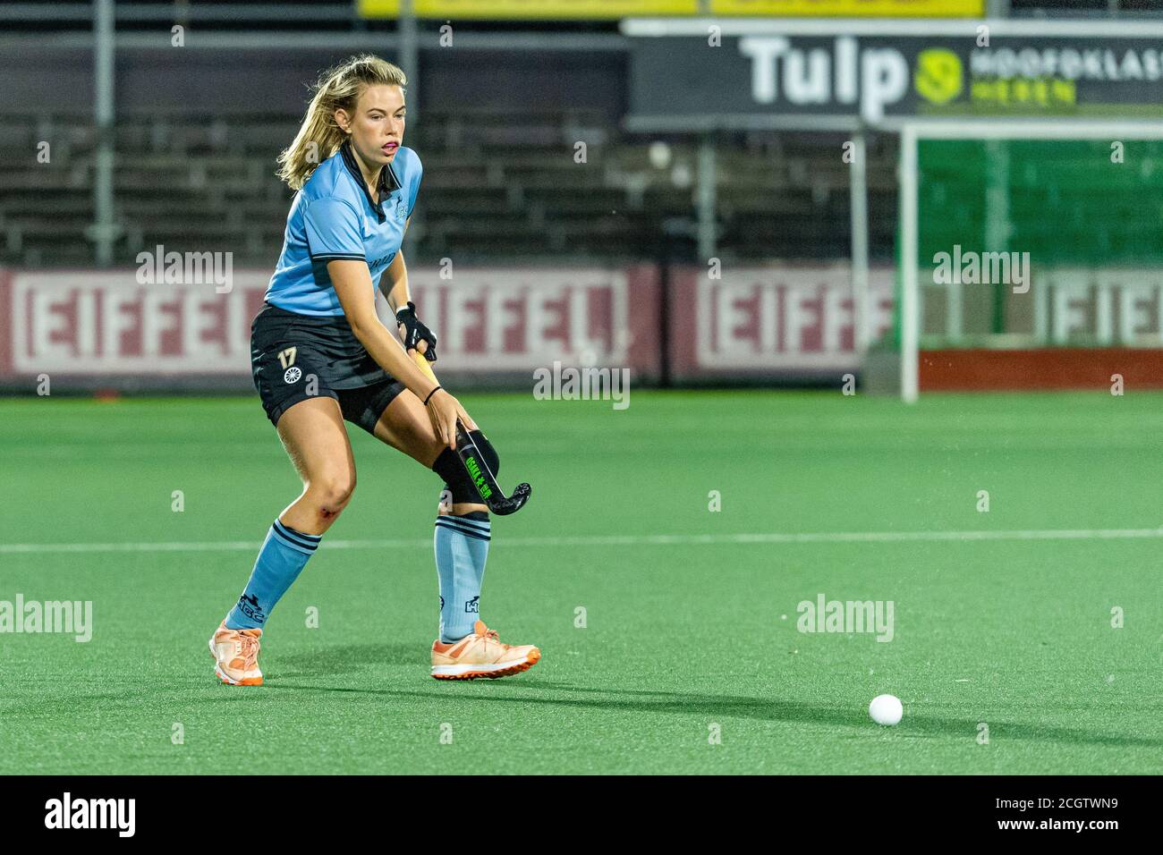 Amstelveen, pays-Bas. 11 septembre 2020. AMSTELVEEN, 09-09-2020, Hockey Dames Hoofdklasse, Seizoen 2020-201. Lieu: Wagener Stadion. Frederique Haverhal pendant le jeu Amsterdam - HGC. Crédit : Pro Shots/Alamy Live News Banque D'Images