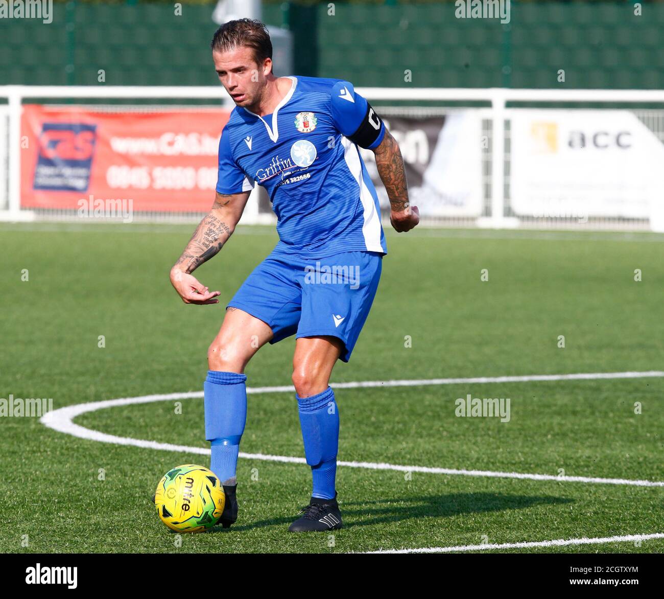 Aveley, Royaume-Uni. 1er février 2018. SOUTHEND, ANGLETERRE - SEPTEMBRE 12: Lewis Dark of Grays Atheltic pendant la coupe FA - ronde préliminaire entre Grays Athletic et Witham Town à Parkside, Park Lane, Aveley, Royaume-Uni le 12 septembre 2020 crédit: Action Foto Sport/Alay Live News Banque D'Images