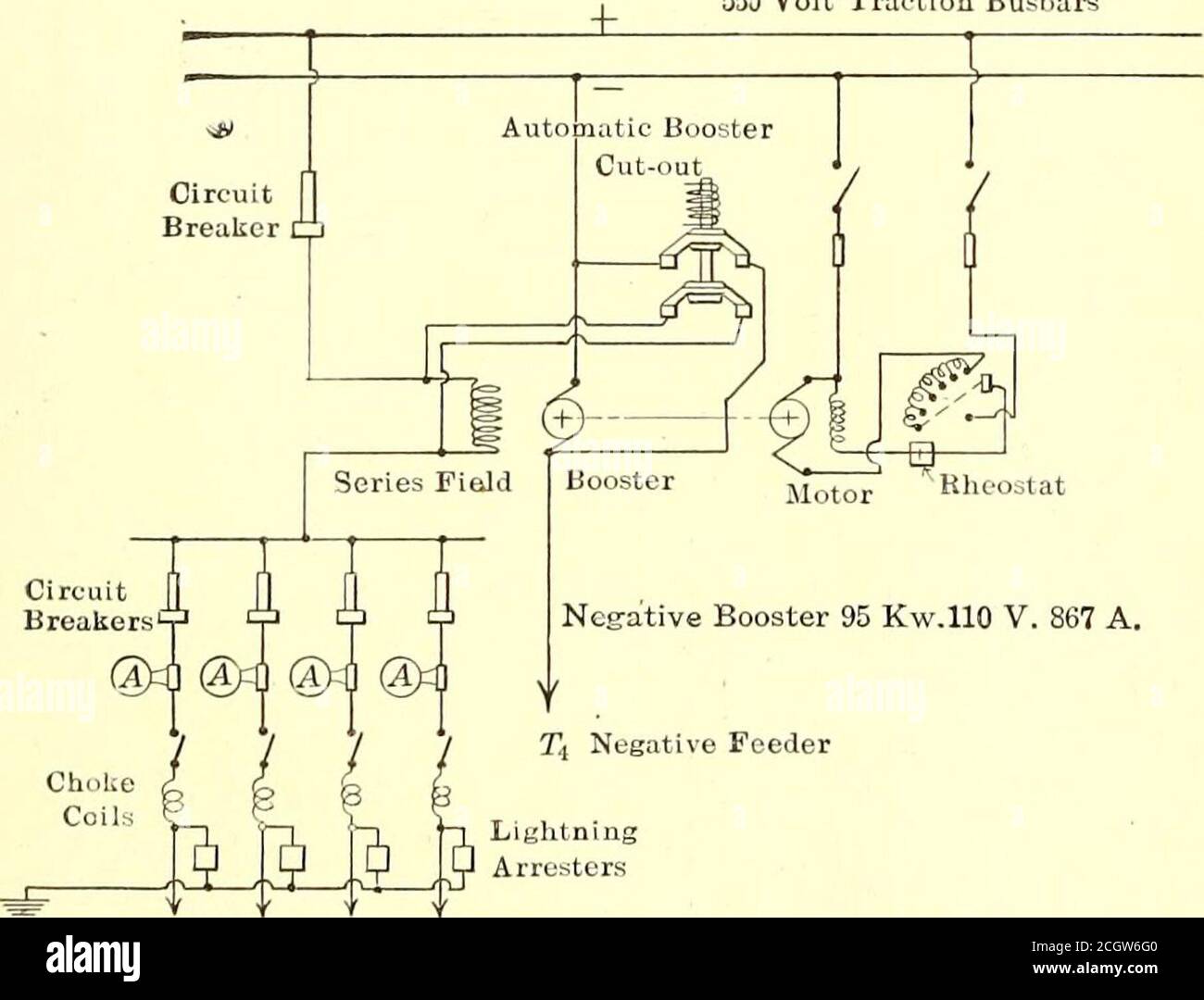 . Journal de chemin de fer électrique . Figure 8- Note de résistance: Comme alternative au surpresseur pour T et 1Les prix des résistances sont donnés dans le chedule des coûts Electric Ry.Tttv.mal Scheme 4 -Edmonton Radial Railway—diagramme du plan pour la commande de chute de tension de rail utiliser des résistances pour égaliser la chute potentielle dans les dispositifs d'alimentation. Un tel arrangement dépend de la forme du réseau et de la position de la stationrelative à celui-ci. Lorsque des boosters négatifs sont employés, il est important que les mangeoires positives fournissent une rente aux zones correspondant à celles qui livrent une rente à la ne particulière Banque D'Images