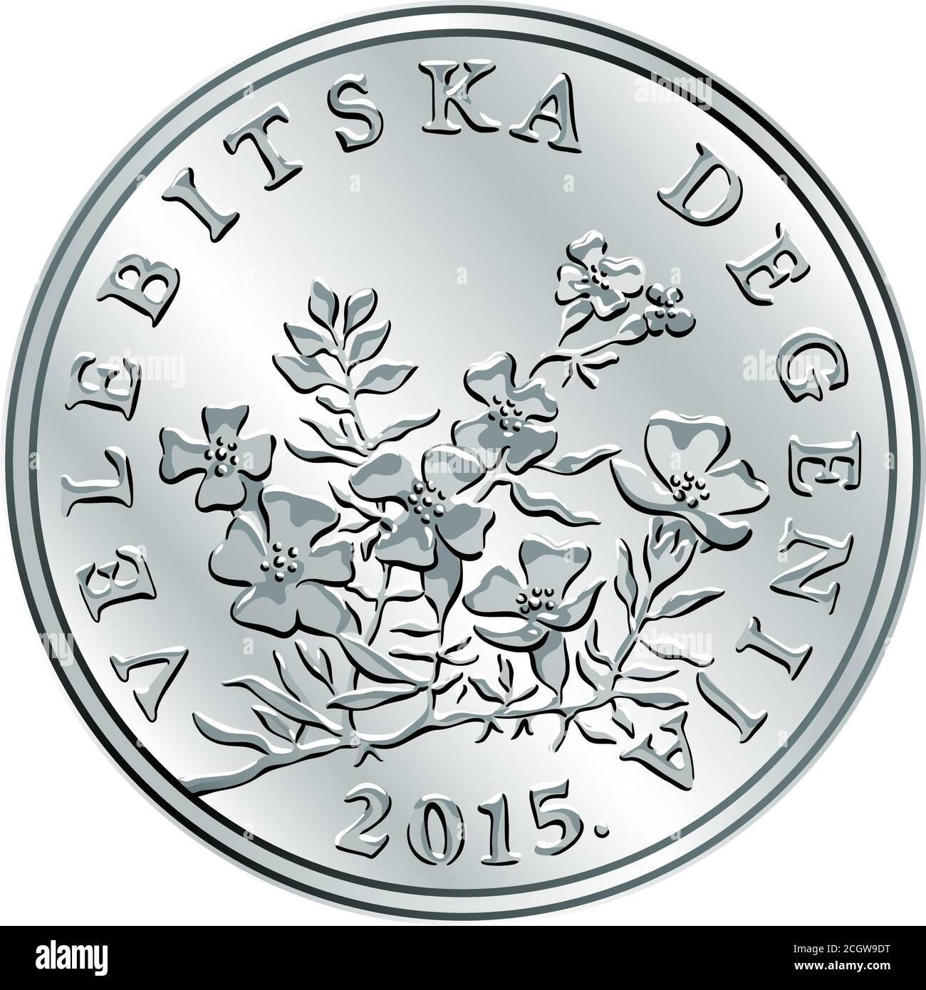 Croate 50 lipa coin, Degenia au dos, monnaie officielle en Croatie Illustration de Vecteur