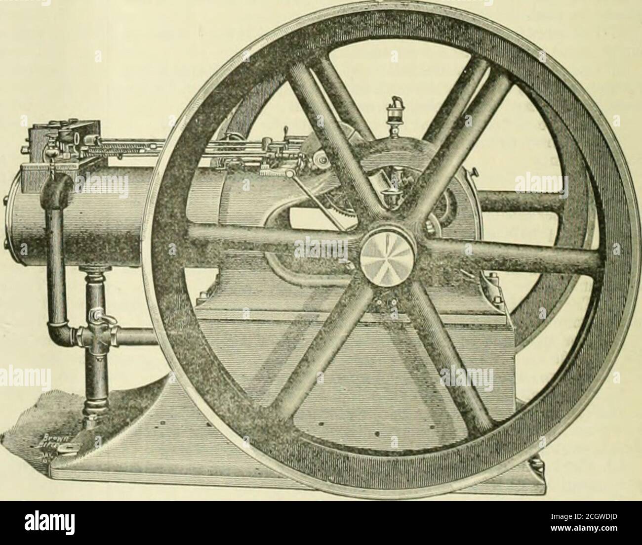 Ingénieur américain et journal ferroviaire . iTUfi. KLEMAN ; ÉCROU-FREIN.  Le mélange d'air et de gaz est entièrement accompli avant qu'ils entrent  dans le cylindre, et le cylindre et l'explosion-boxare à